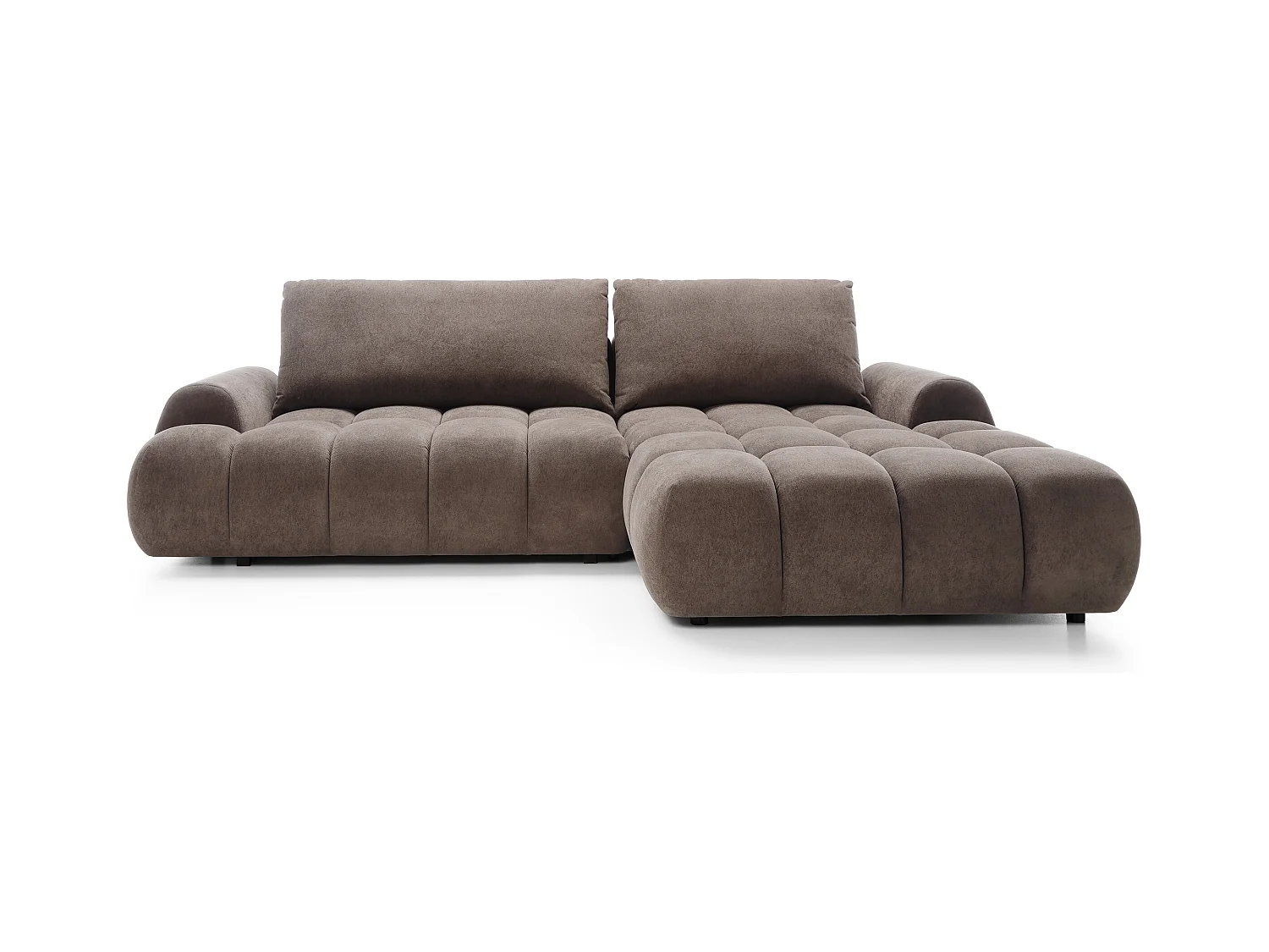 Emporius Valerio Ecksofa 280 cm - Schlafsofa mit Bettkasten, Rechts - Samt Braun (Gobi 6)