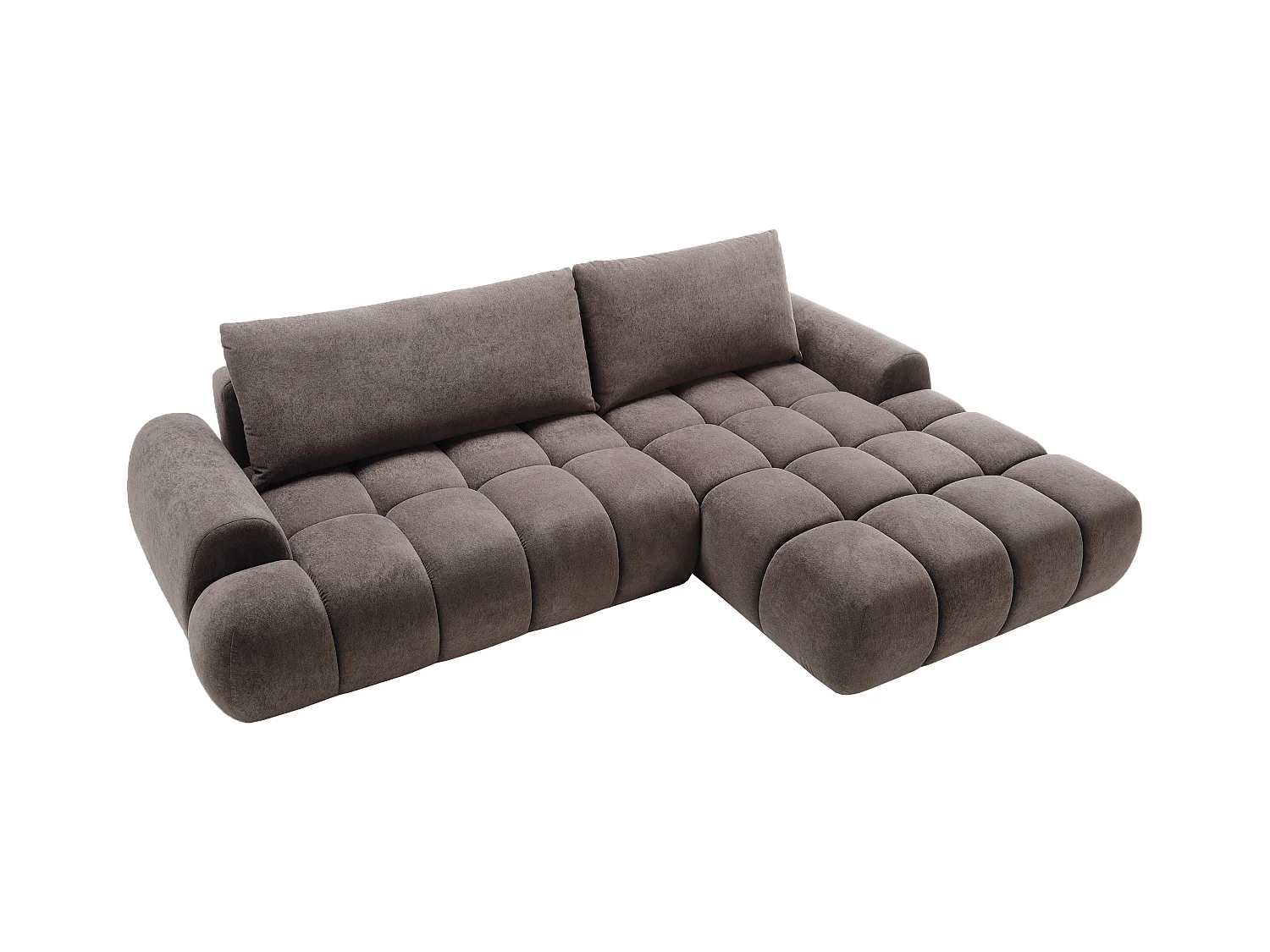 Emporius Valerio Ecksofa 280 cm - Schlafsofa mit Bettkasten, Rechts - Samt Braun (Gobi 6)