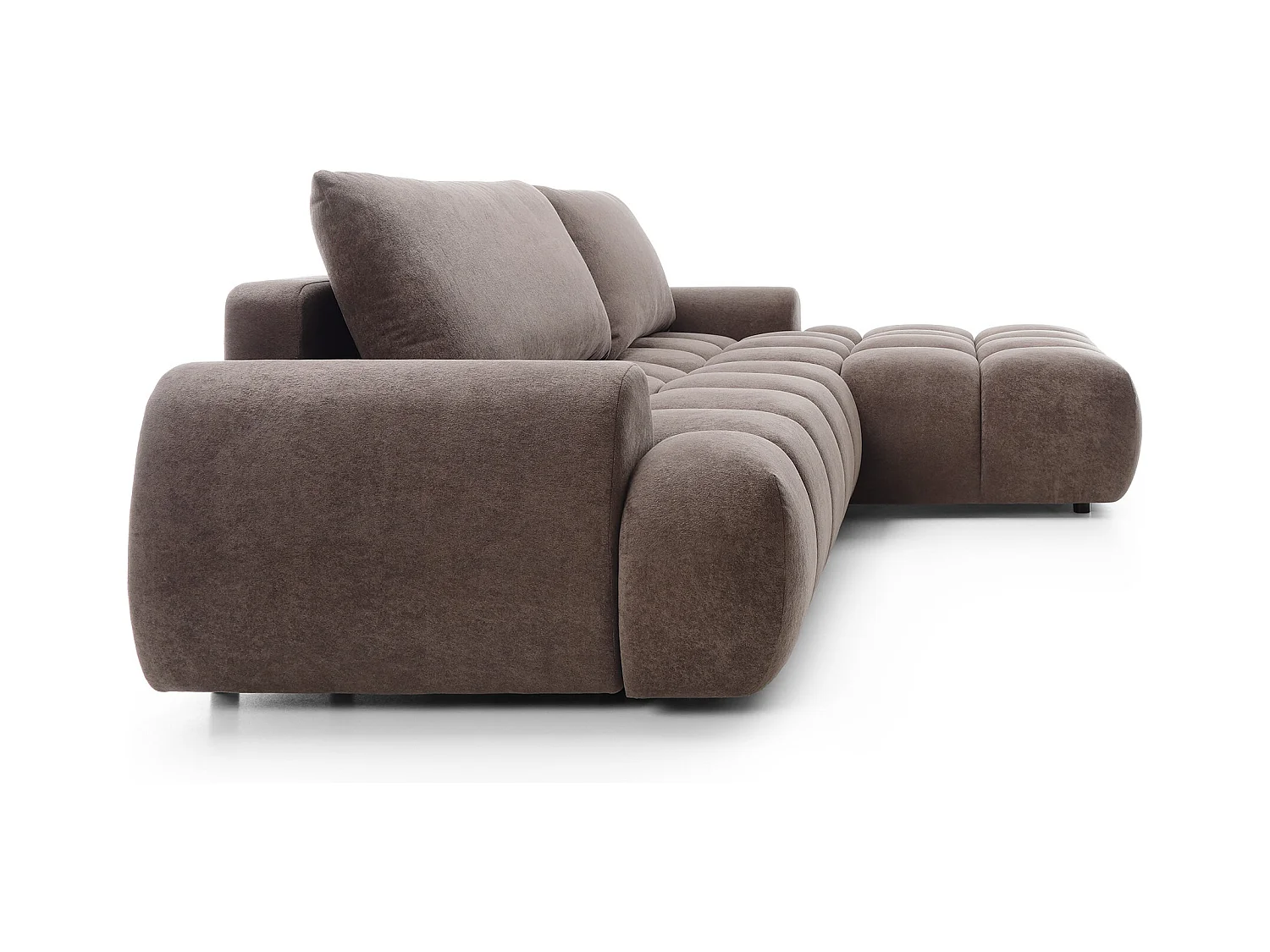 Emporius Valerio Ecksofa 280 cm - Schlafsofa mit Bettkasten, Rechts - Samt Braun (Gobi 6)