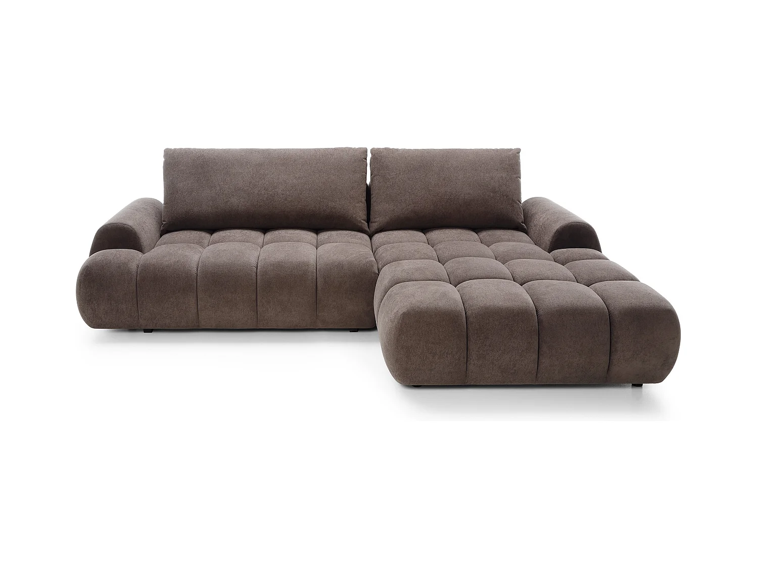 Emporius Valerio Ecksofa 280 cm - Schlafsofa mit Bettkasten, Rechts - Samt Braun (Gobi 6)