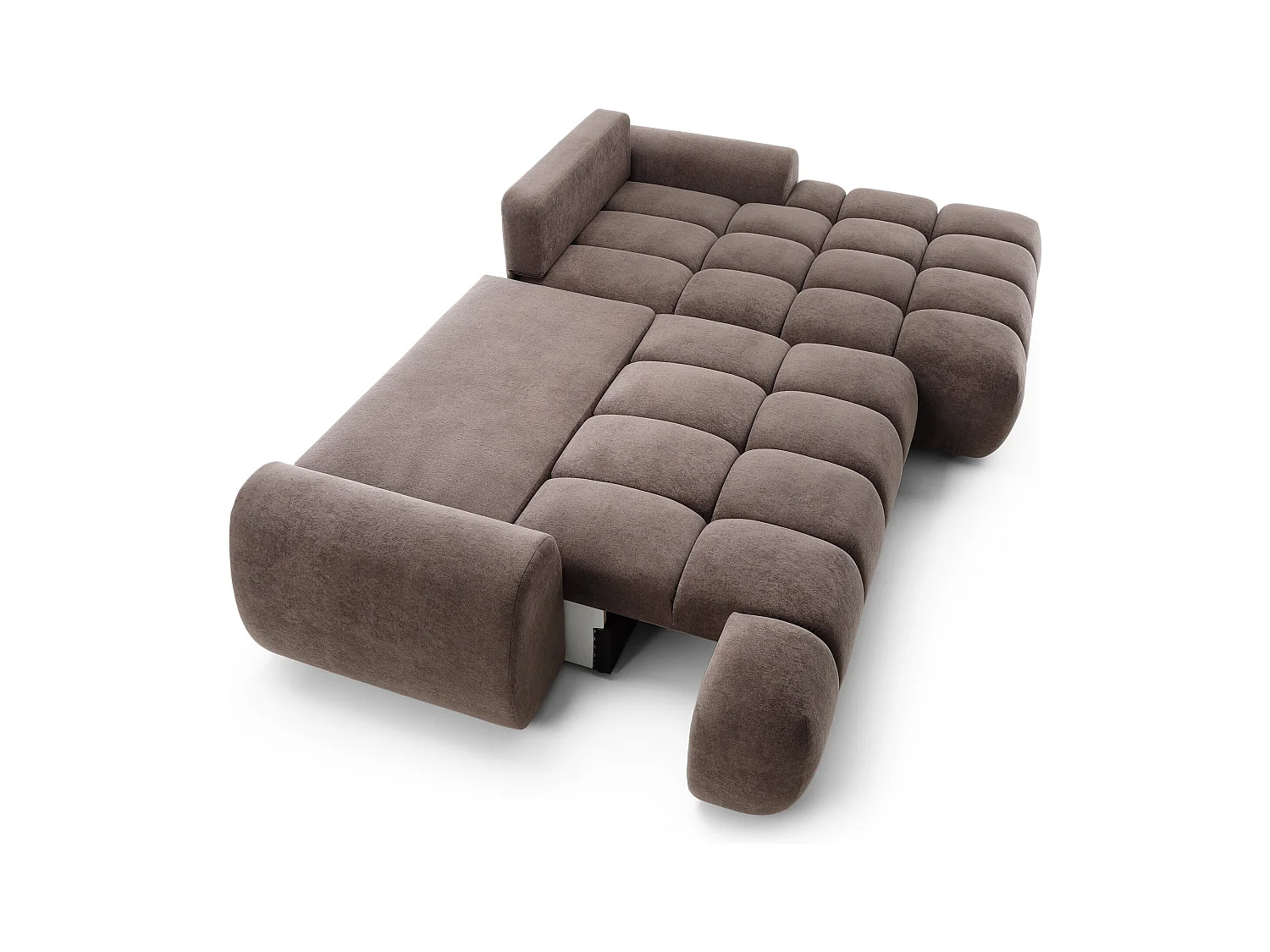 Emporius Valerio Ecksofa 280 cm - Schlafsofa mit Bettkasten, Rechts - Samt Braun (Gobi 6)