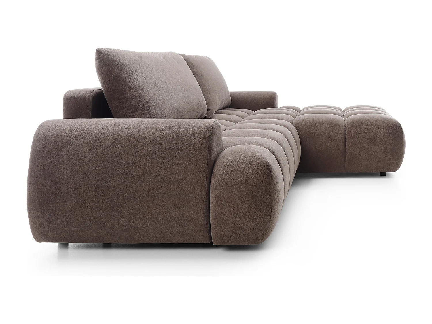 Emporius Valerio Canapé d'angle 280 cm - Canapé Convertible, Droite - Velours Brun (Gobi 6)