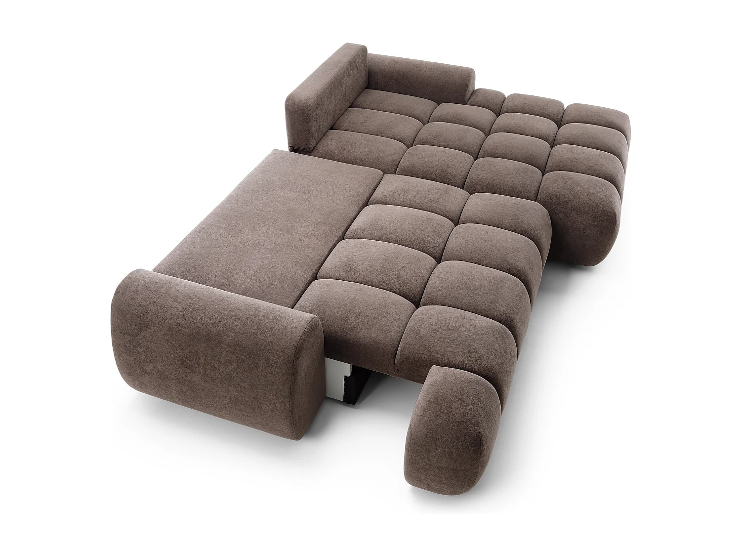Emporius Valerio Canapé d'angle 280 cm - Canapé Convertible, Droite - Velours Brun (Gobi 6)