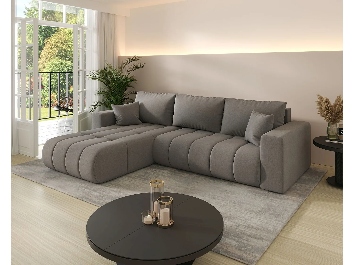 BEDANTE Ecksofa mit Schlaffunktion MILO PREMIUM L Wind 90 Links