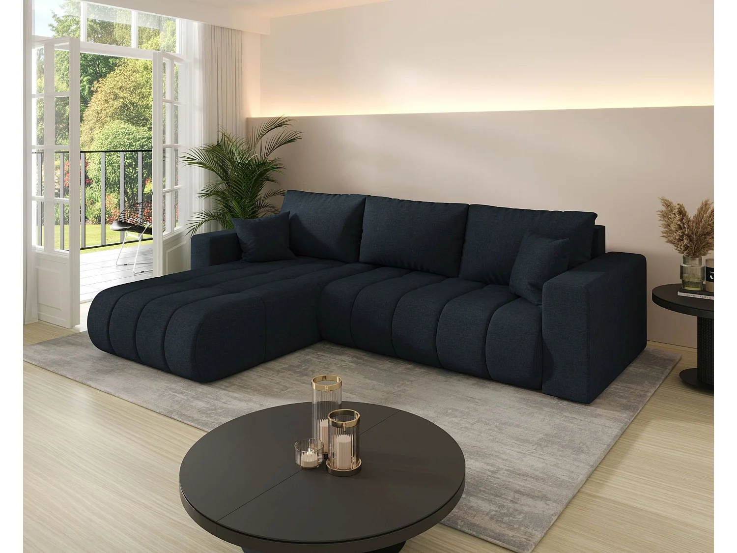BEDANTE Ecksofa mit Schlaffunktion MILO PREMIUM L Wind 77 Links