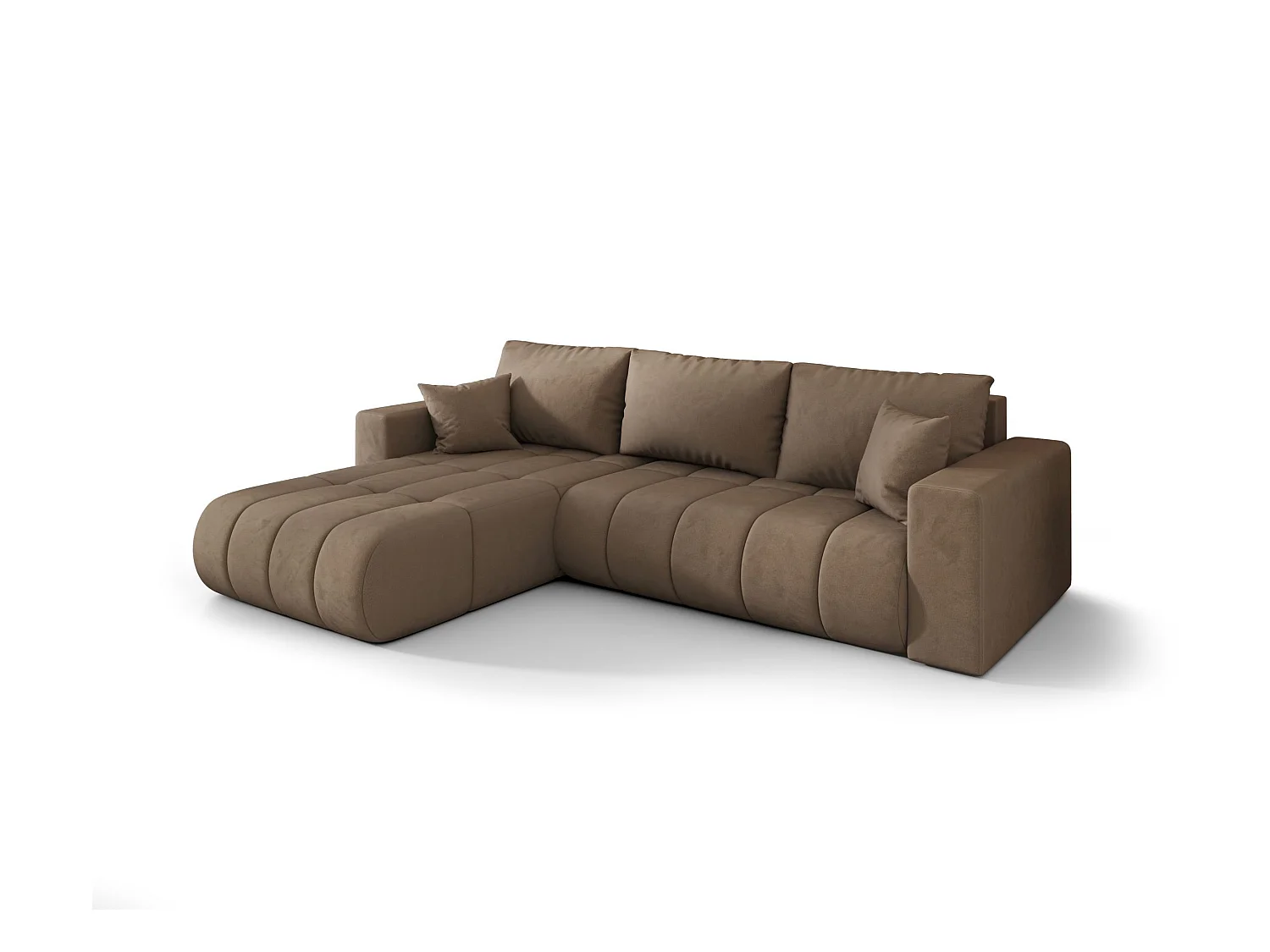 Canapé d’angle BEDANTE MILO PREMIUM L Monolith 09 avec fonction de couchage côté gauche