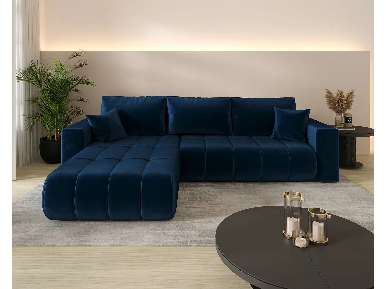 BEDANTE Ecksofa mit Schlaffunktion MILO PREMIUM L Monolith 77 Links