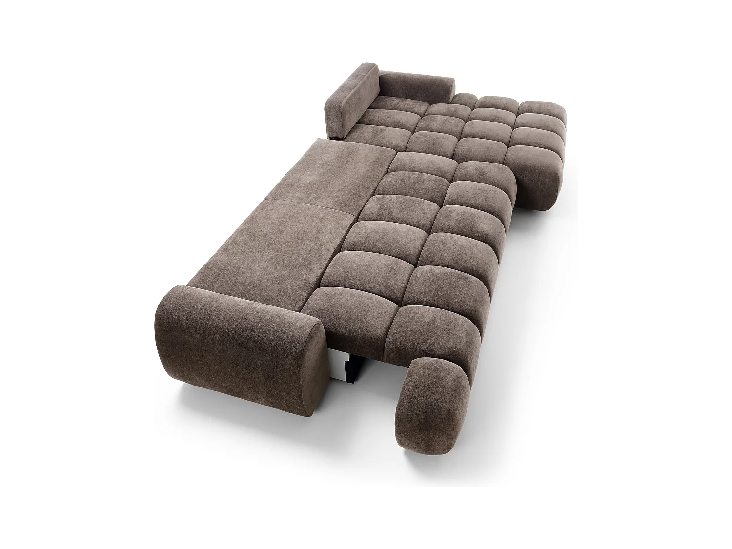 Emporius Valerio Canapé d'angle Convertible - Canapé 340 cm, Droite - Velours Brun (Ditra New 29)