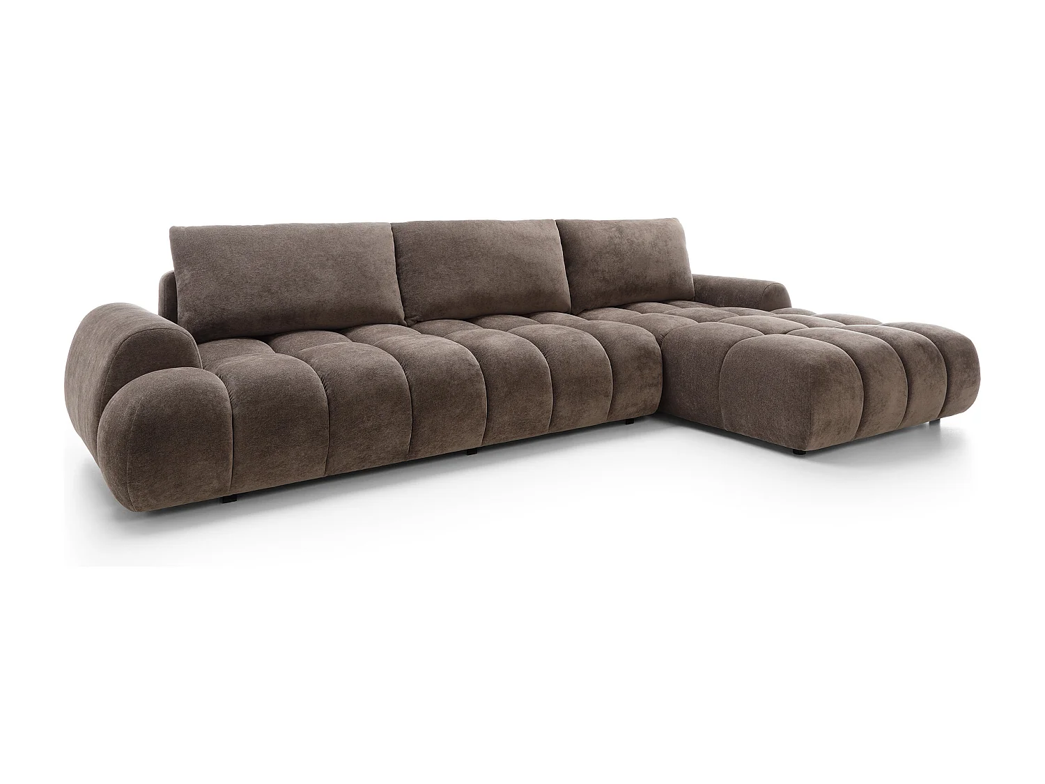 Emporius Valerio Hoekbank met bedlade - Slaapbank 340 cm , rechts - bruin (Ditra New 29)