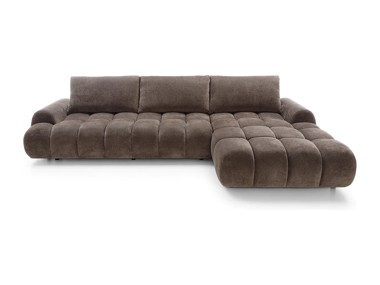 Emporius Valerio Hoekbank met bedlade - Slaapbank 340 cm , rechts - bruin (Ditra New 29)