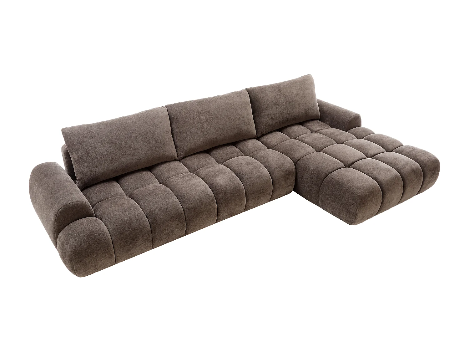 Emporius Valerio Hoekbank met bedlade - Slaapbank 340 cm , rechts - bruin (Ditra New 29)