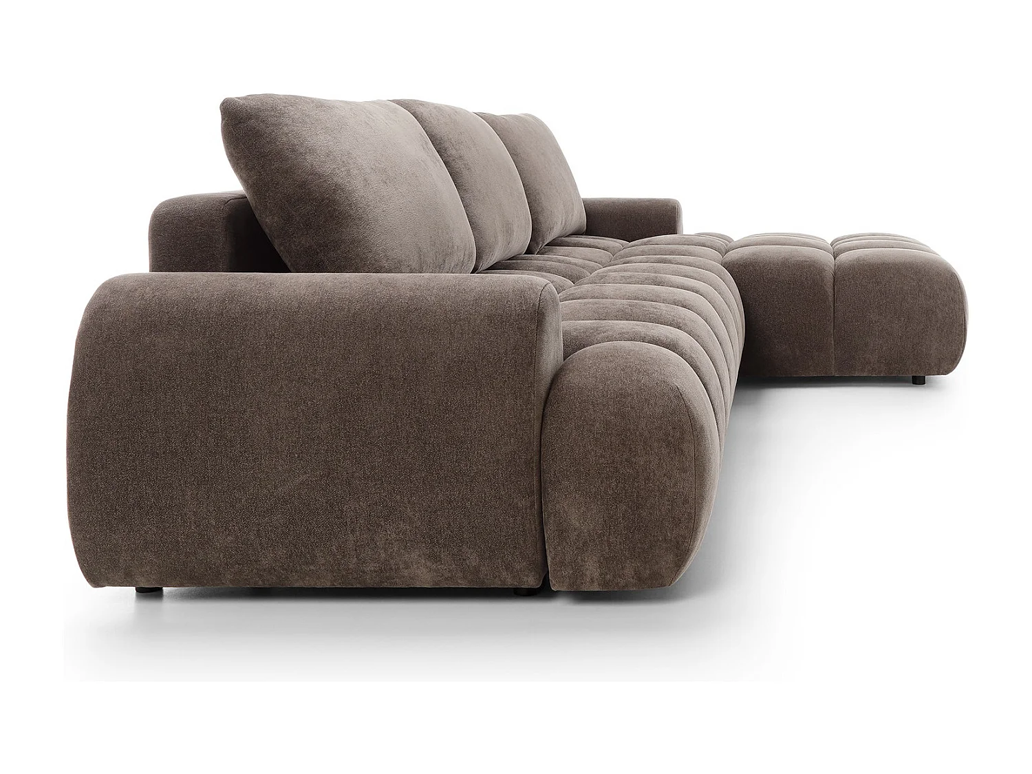 Emporius Valerio Hoekbank met bedlade - Slaapbank 340 cm , rechts - bruin (Ditra New 29)