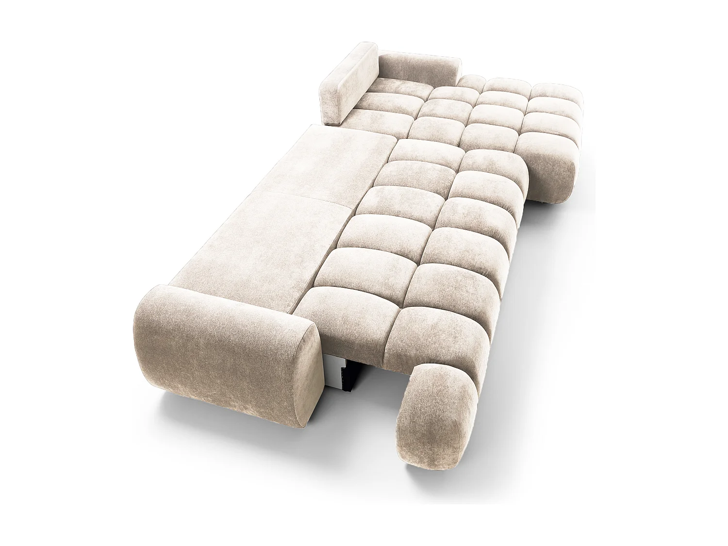 Emporius Valerio Canapé d'angle Convertible - Canapé 340 cm, Droite - Velours Crème (Ditra New 1)