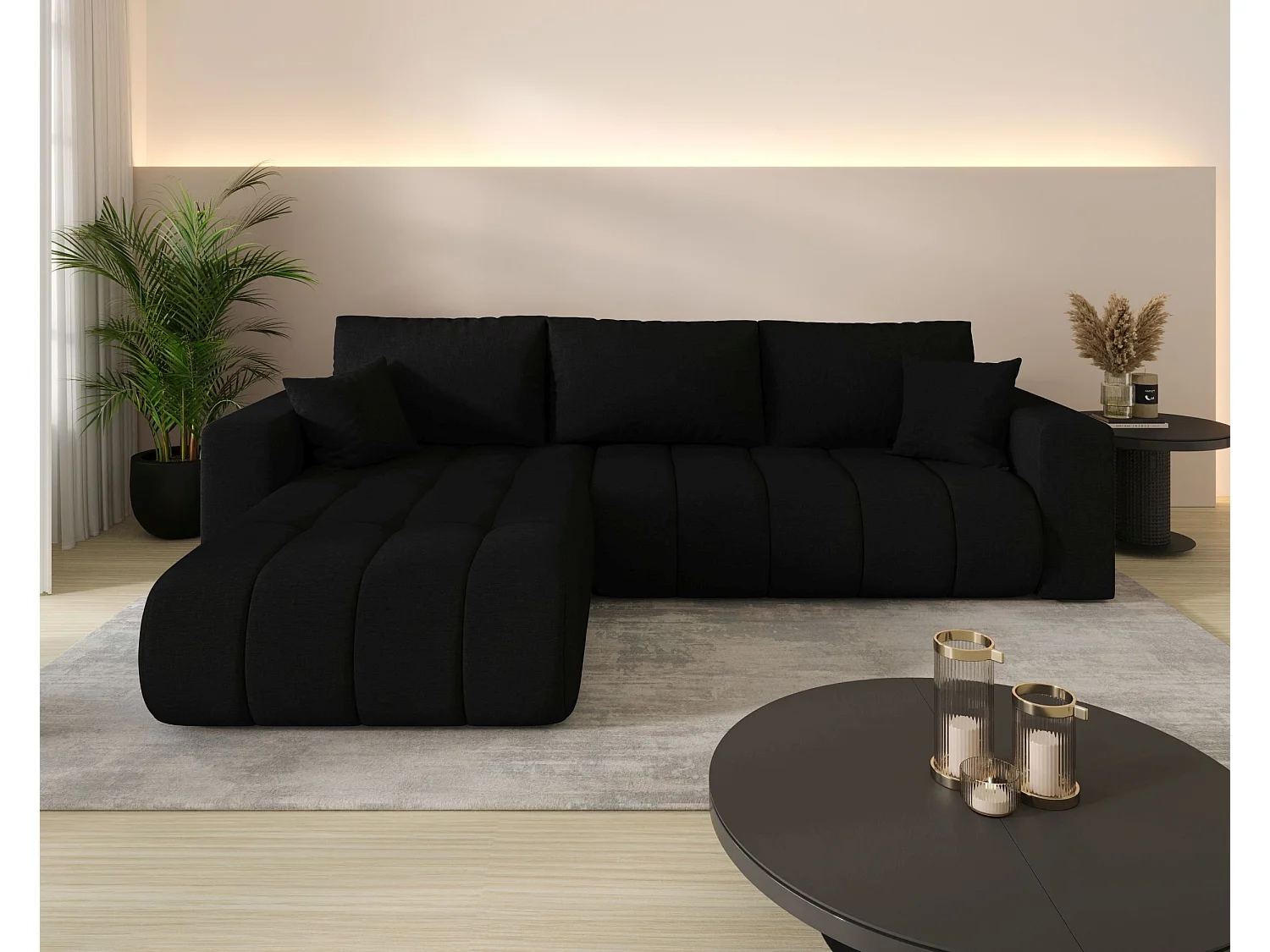 Canapé d’angle BEDANTE MILO PREMIUM L Wind 99 avec fonction de couchage côté gauche