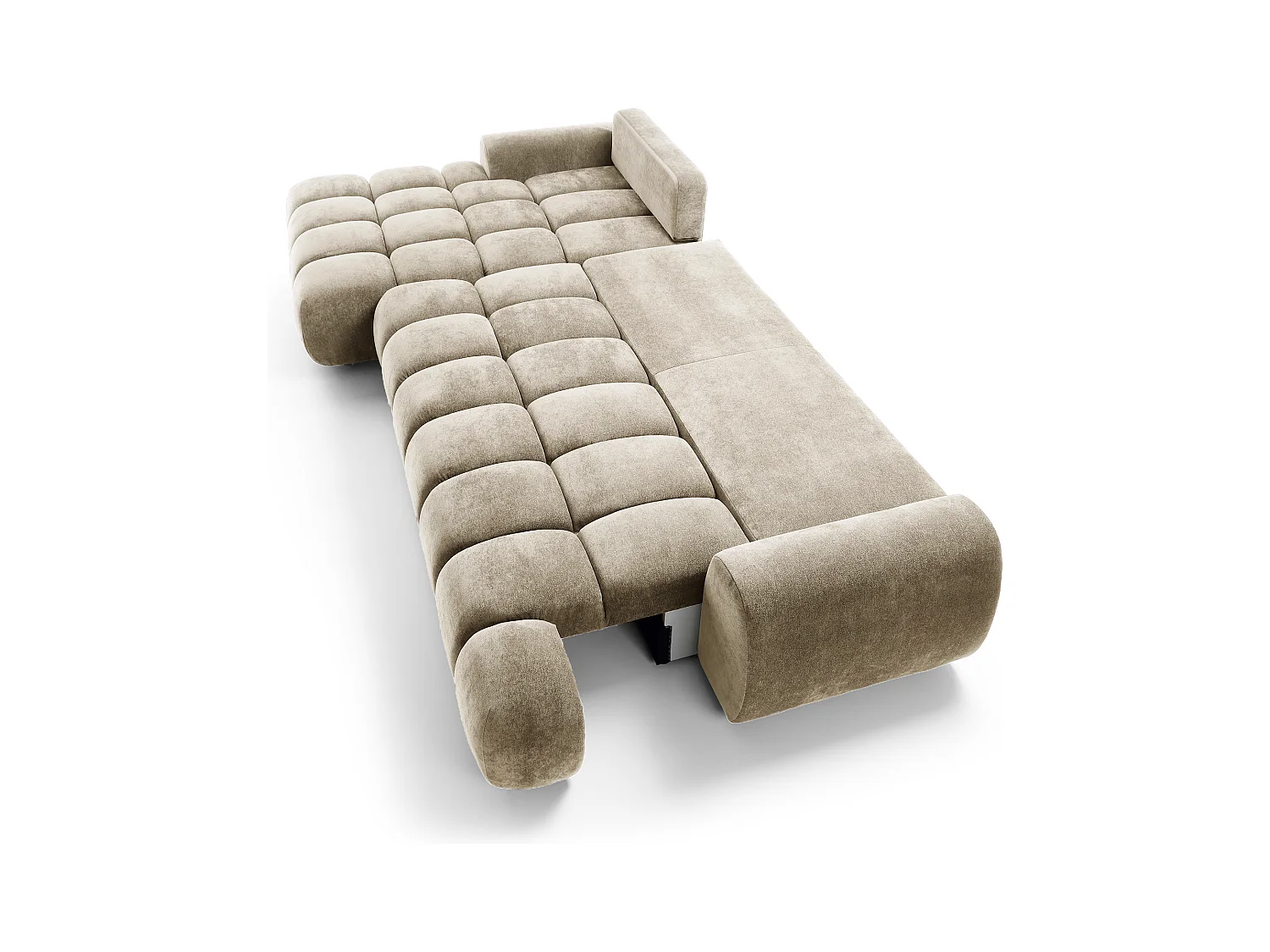 Emporius Valerio Canapé d'angle Convertible - Canapé 340 cm, Gauche - Velours Beige (Ditra New 3)