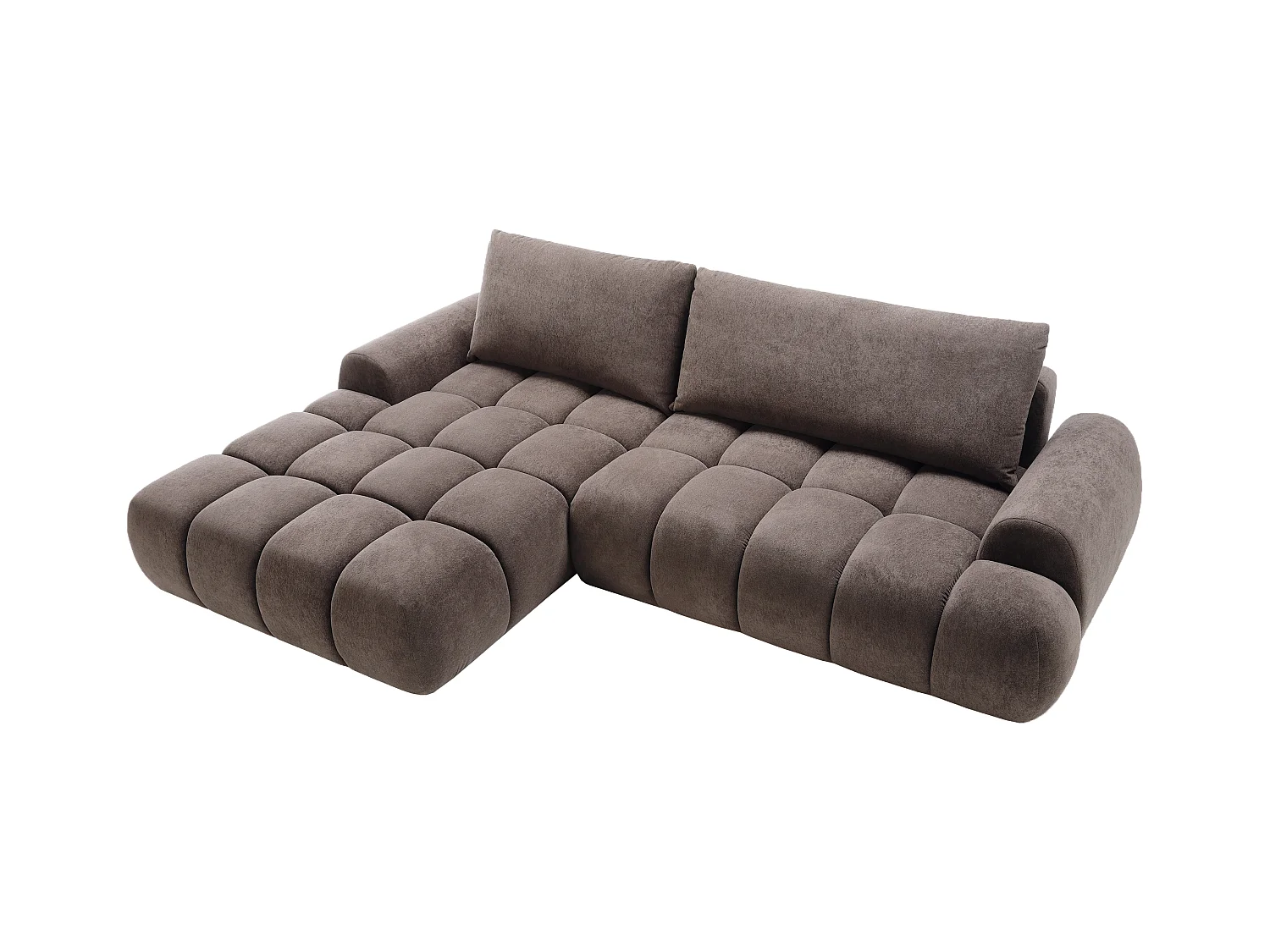 Emporius Valerio Canapé d'angle 280 cm - Canapé Convertible, Gauche - Velours Brun (Gobi 6)