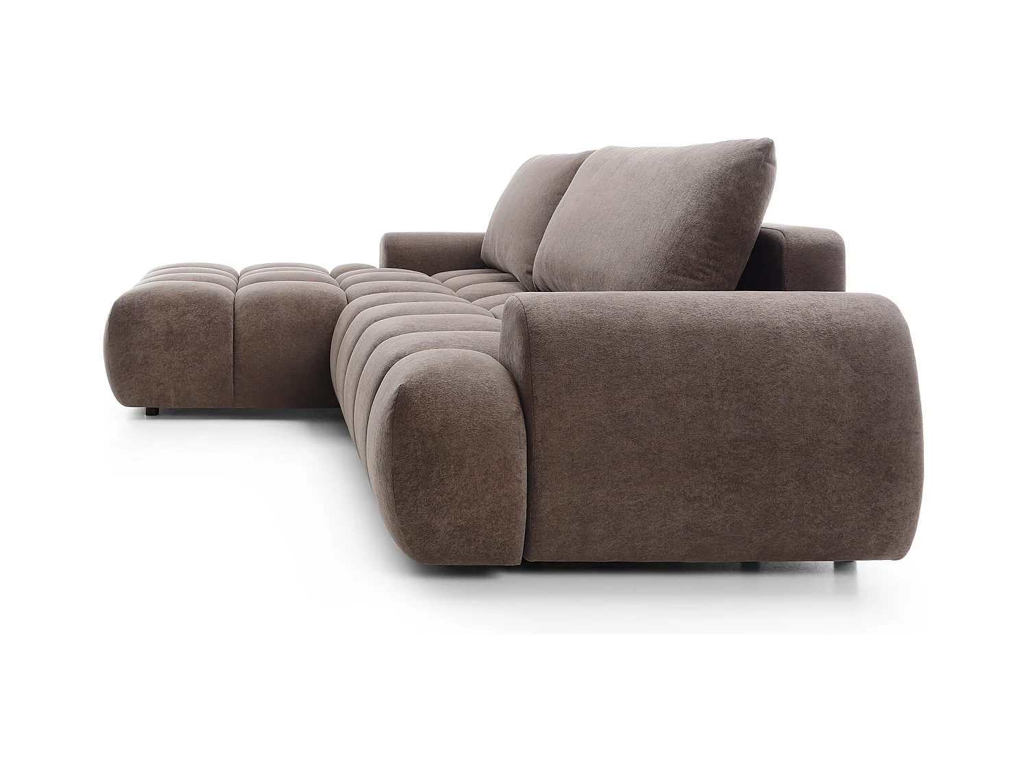 Emporius Valerio Canapé d'angle 280 cm - Canapé Convertible, Gauche - Velours Brun (Gobi 6)