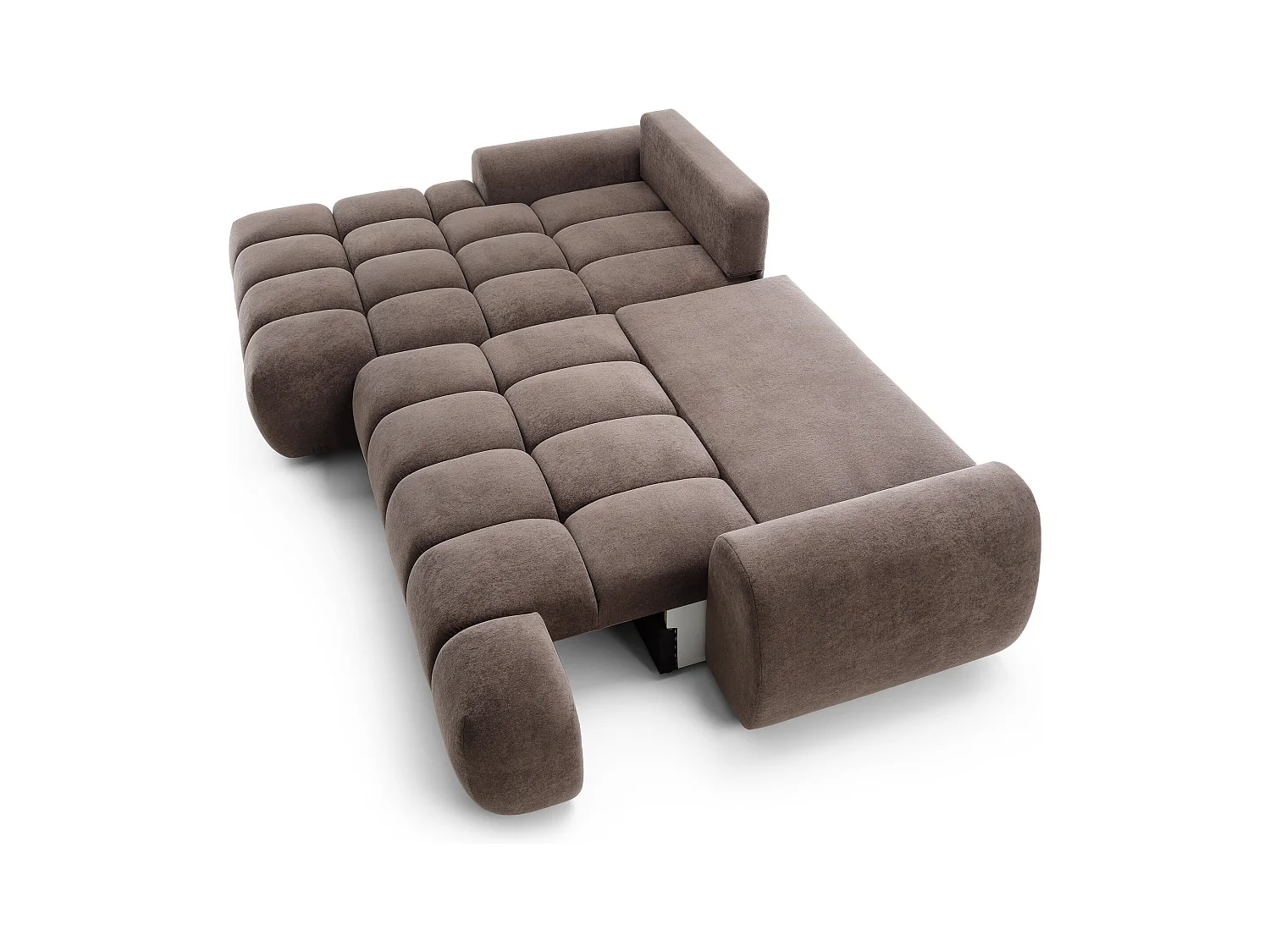 Emporius Valerio Canapé d'angle 280 cm - Canapé Convertible, Gauche - Velours Brun (Gobi 6)