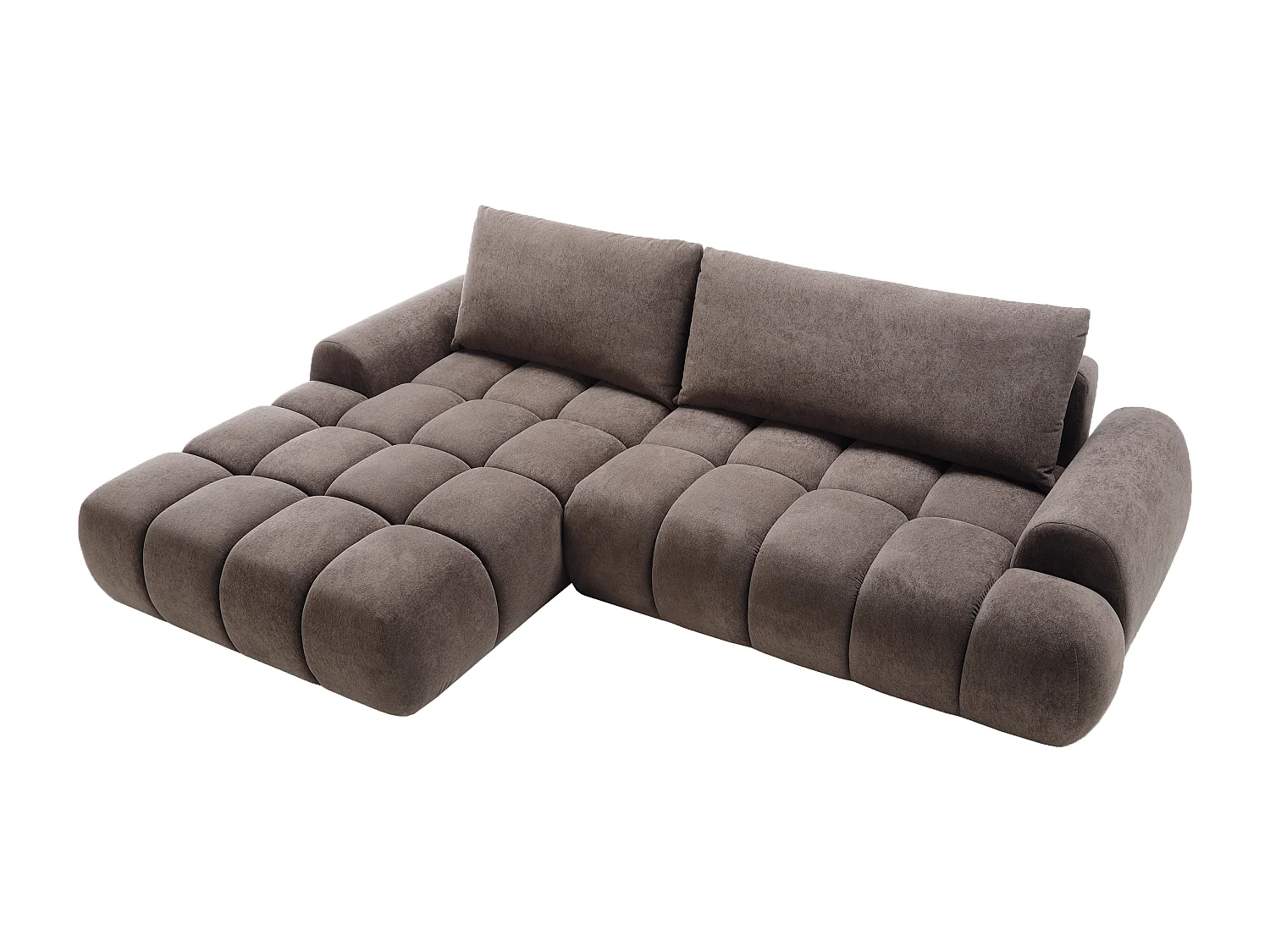 Emporius Valerio Canapé d'angle 280 cm - Canapé Convertible, Gauche - Velours Brun (Gobi 6)