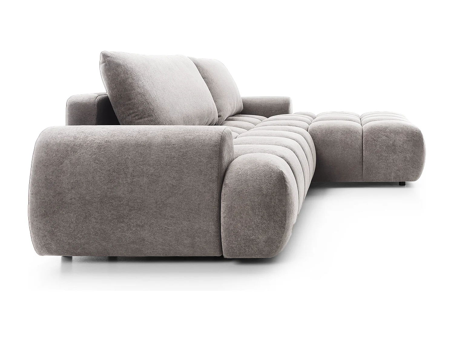 Emporius Valerio Canapé d'angle 280 cm - Canapé Convertible, Droite - Velours Gris clair (Gobi 16)