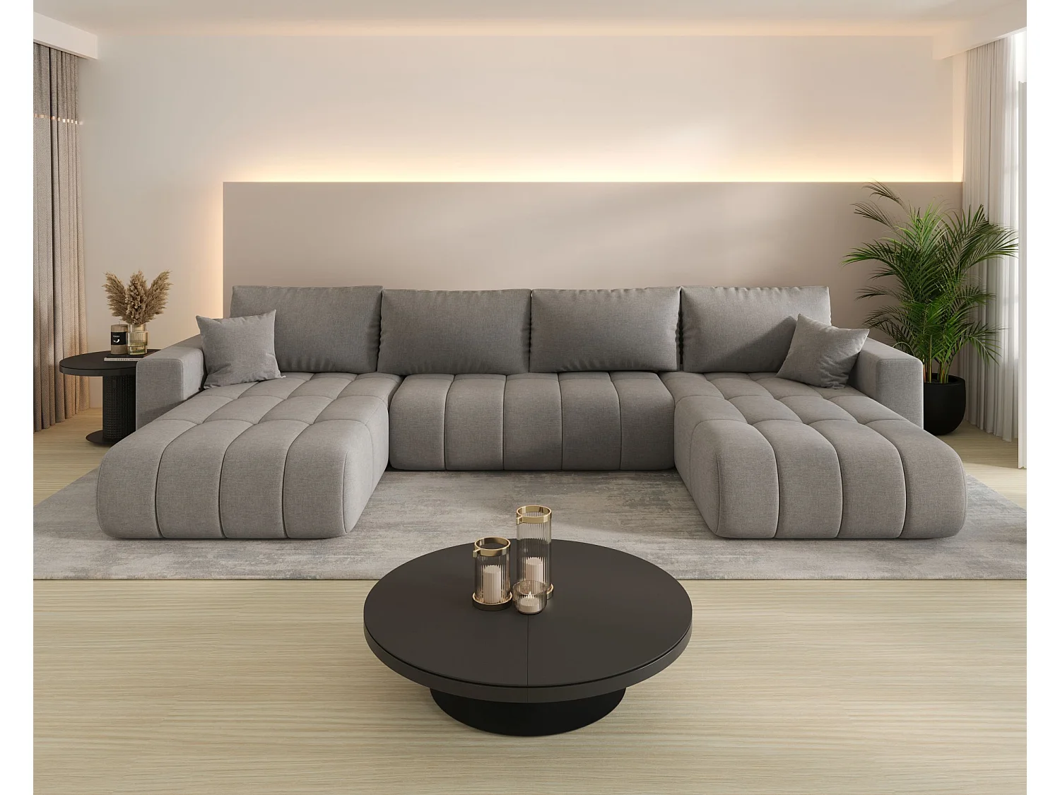 Canapé d’angle BEDANTE avec fonction de couchage MILO U PREMIUM Wind 21