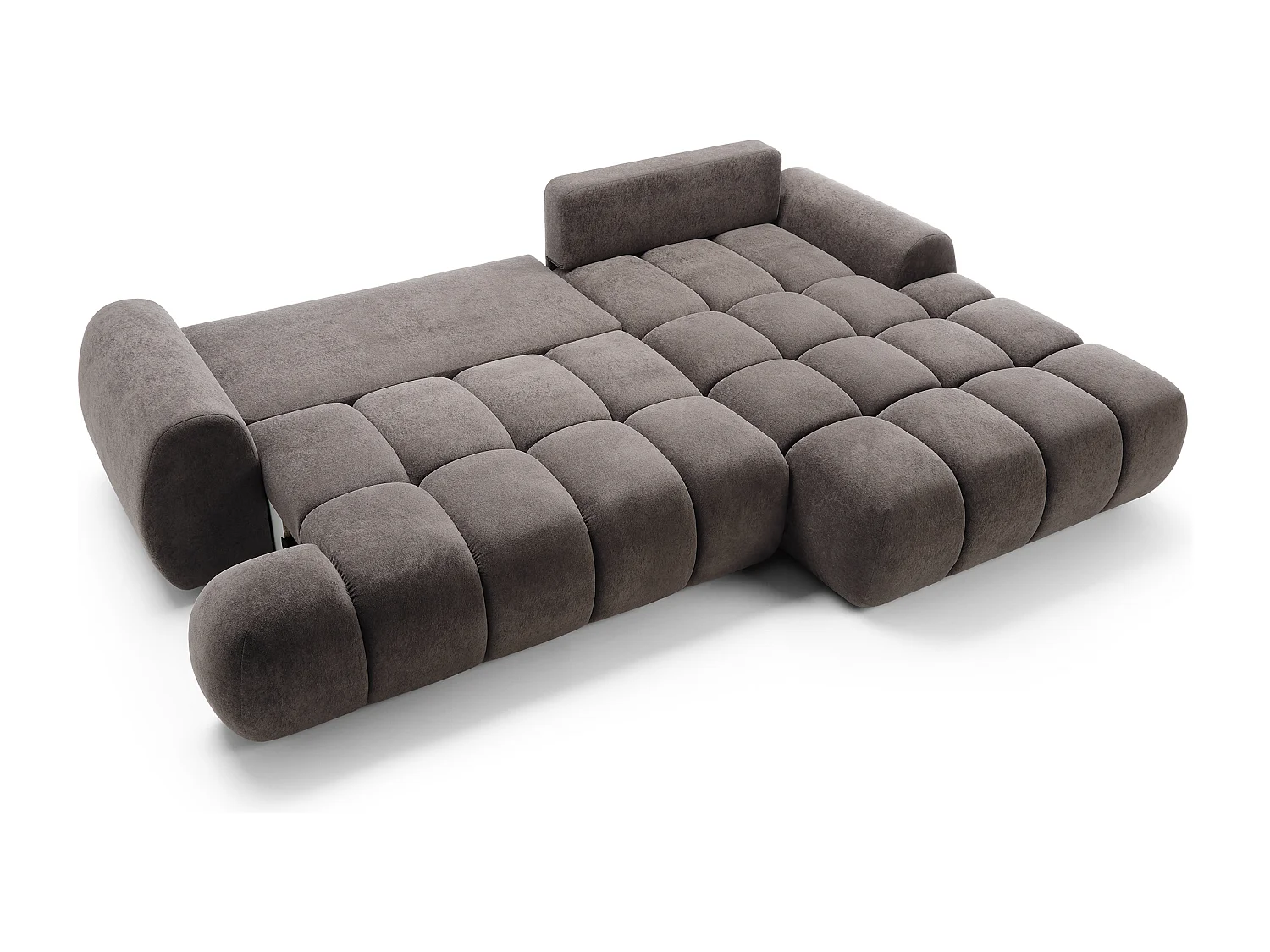 Emporius Valerio Canapé d'angle 280 cm - Canapé Convertible, Droite - Velours Gris foncé (Gobi 17)