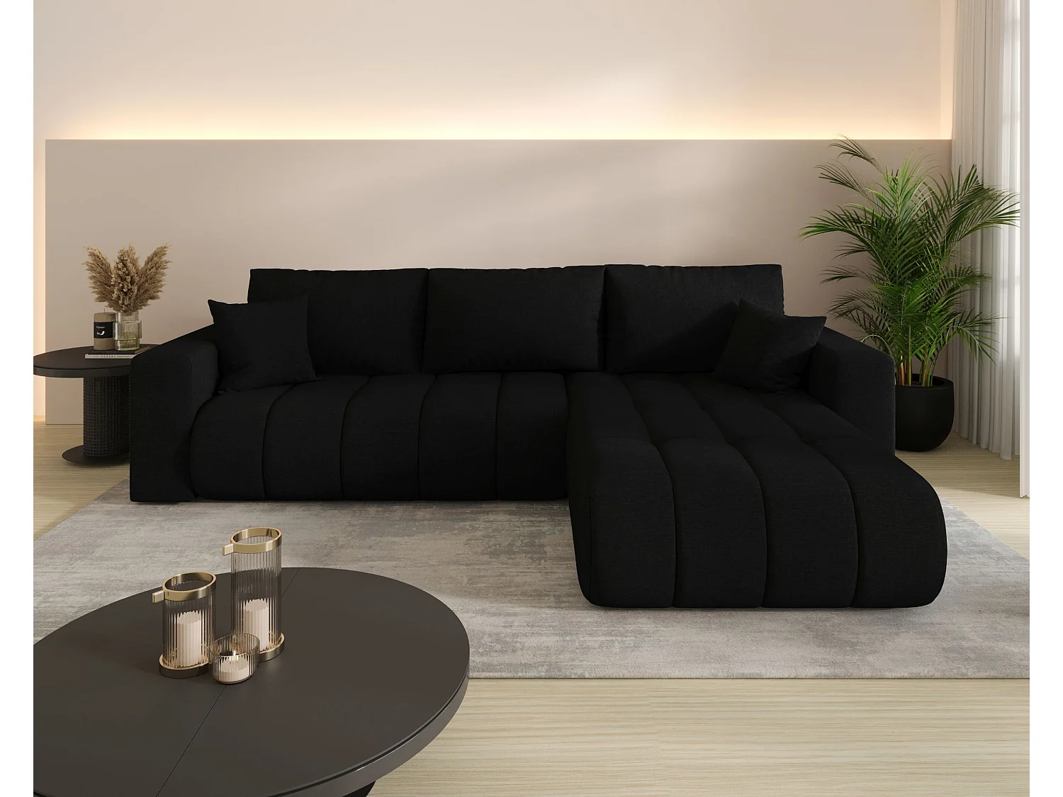 Canapé d’angle BEDANTE MILO PREMIUM L Wind 99 avec fonction de couchage côté droit