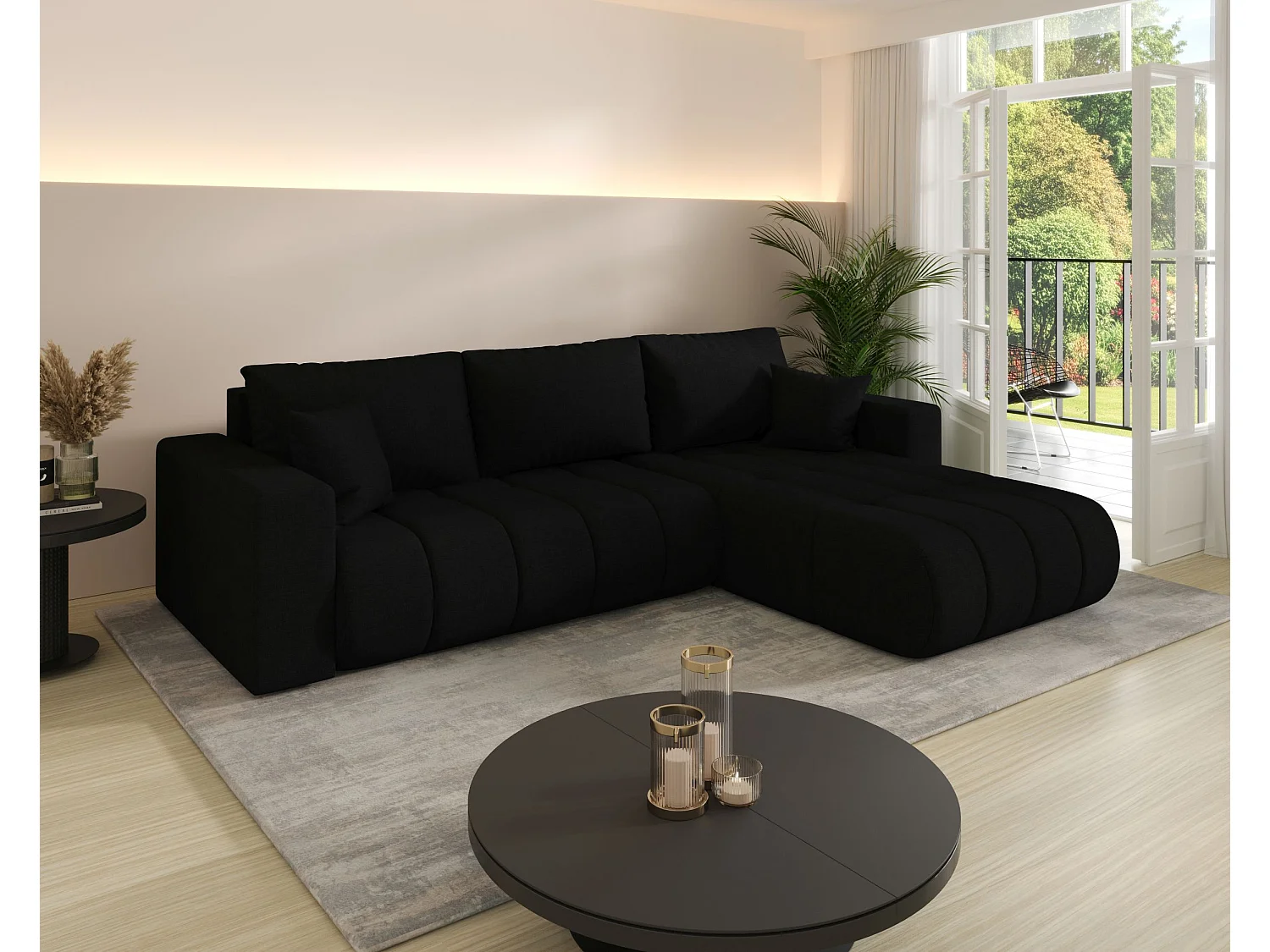 BEDANTE Ecksofa mit Schlaffunktion MILO PREMIUM L Wind 99 Rechts