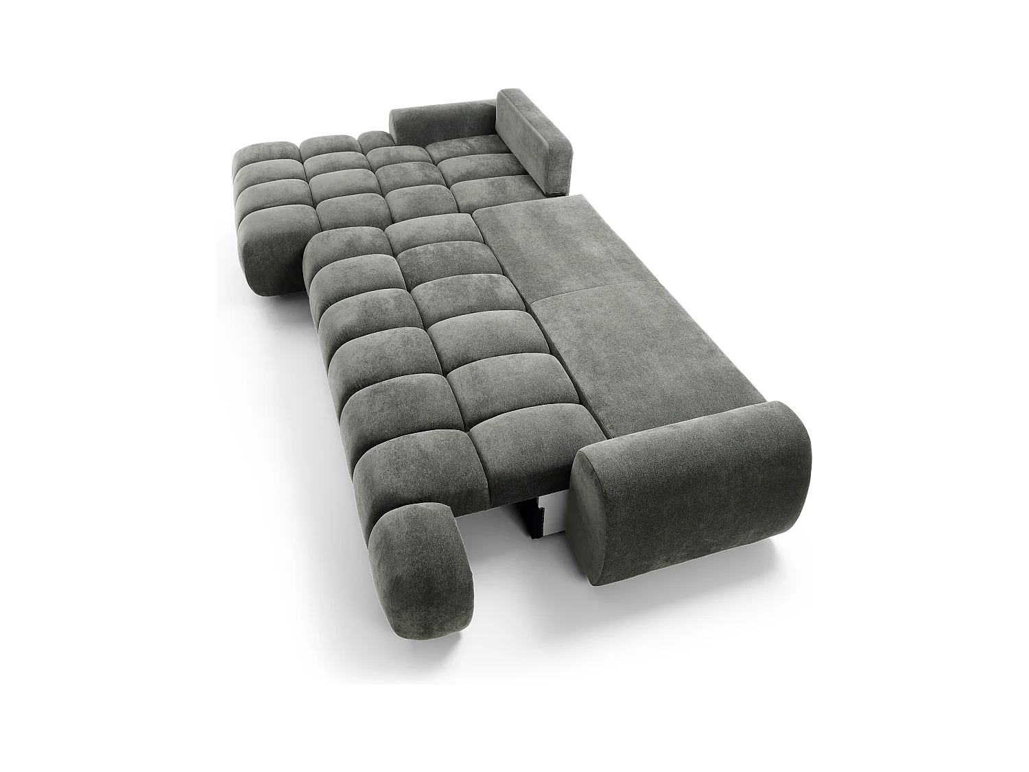 Emporius Valerio Canapé d'angle Convertible - Canapé 340 cm, Gauche - Velours Gris foncé  (Ditra New 14)