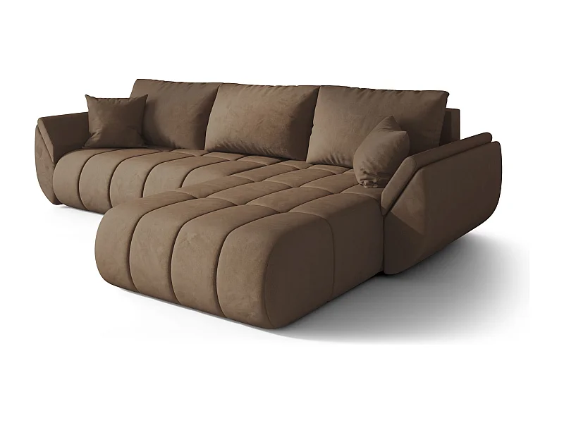 Canapé d’angle BEDANTE TOKYO PREMIUM L Monolith 09 avec fonction de couchage Côté droit