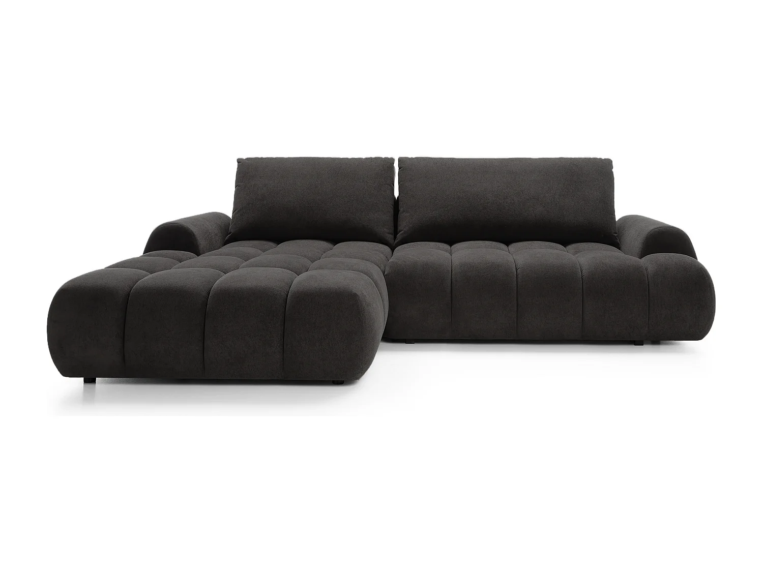 Emporius Valerio Ecksofa 280 cm - Schlafsofa mit Bettkasten, Links - Samt Schwarz (Gobi 18)