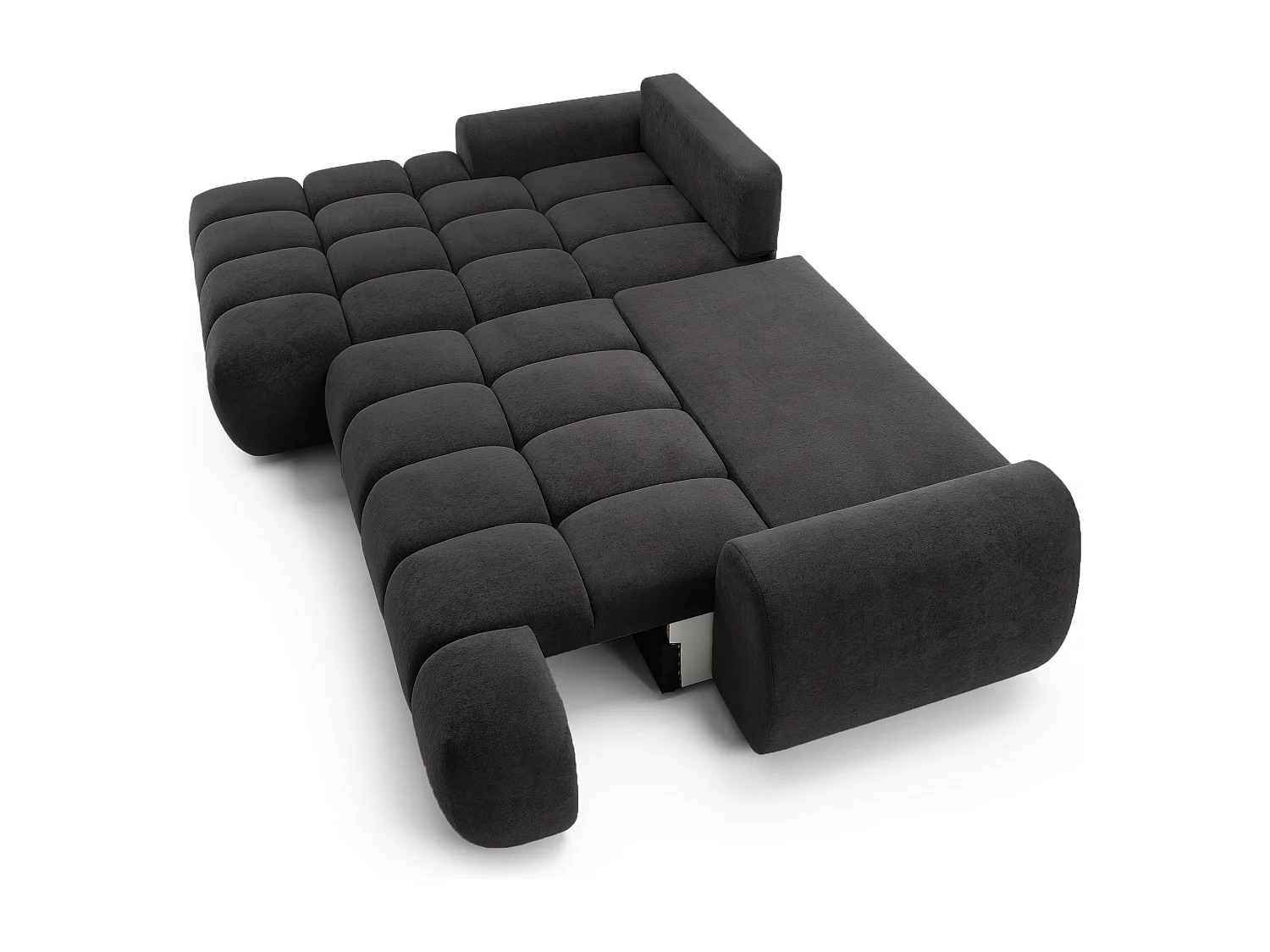 Emporius Valerio Ecksofa 280 cm - Schlafsofa mit Bettkasten, Links - Samt Schwarz (Gobi 18)