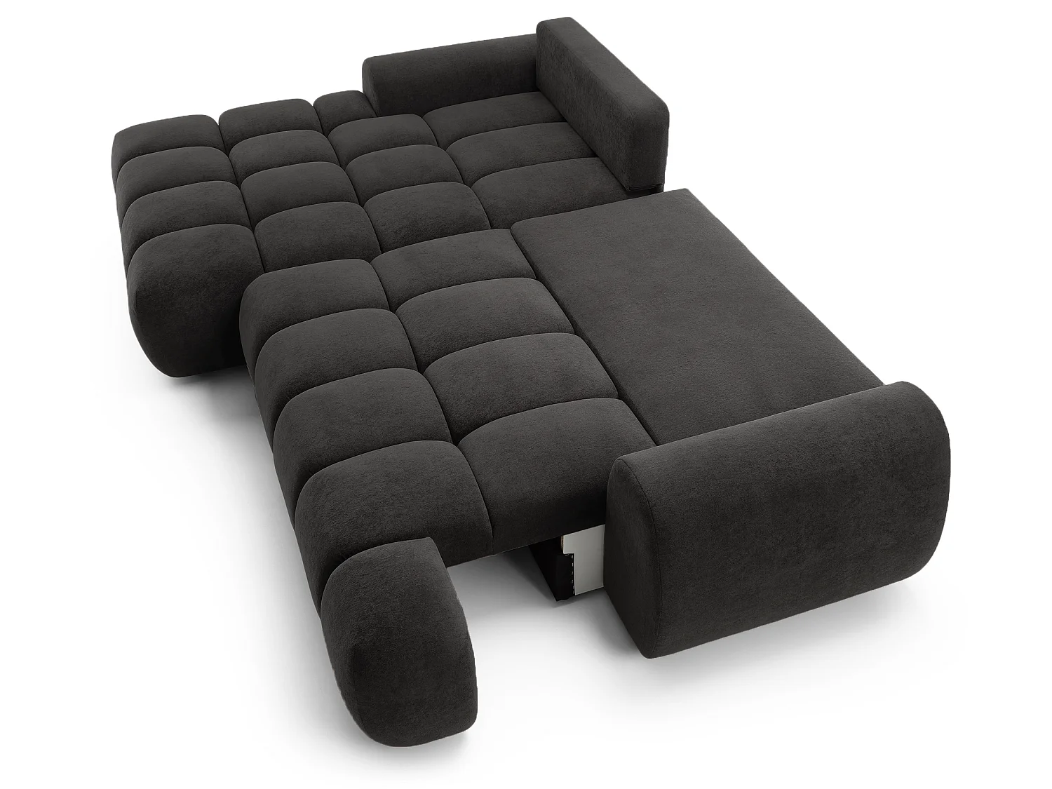 Emporius Valerio Ecksofa 280 cm - Schlafsofa mit Bettkasten, Links - Samt Schwarz (Gobi 18)