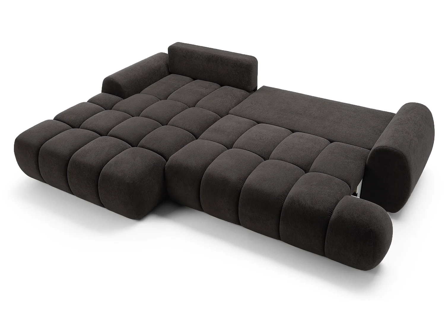 Emporius Valerio Ecksofa 280 cm - Schlafsofa mit Bettkasten, Links - Samt Schwarz (Gobi 18)