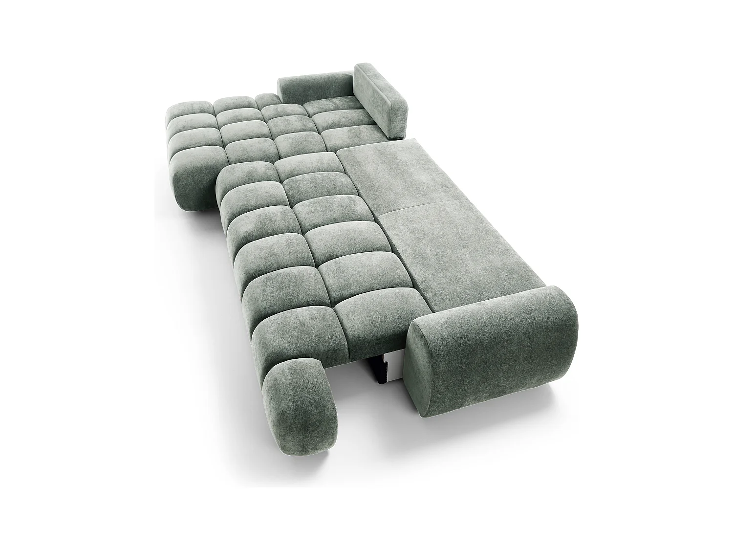 Emporius Valerio Canapé d'angle Convertible - Canapé 340 cm, Gauche - Velours Gris clair  (Ditra New 16)