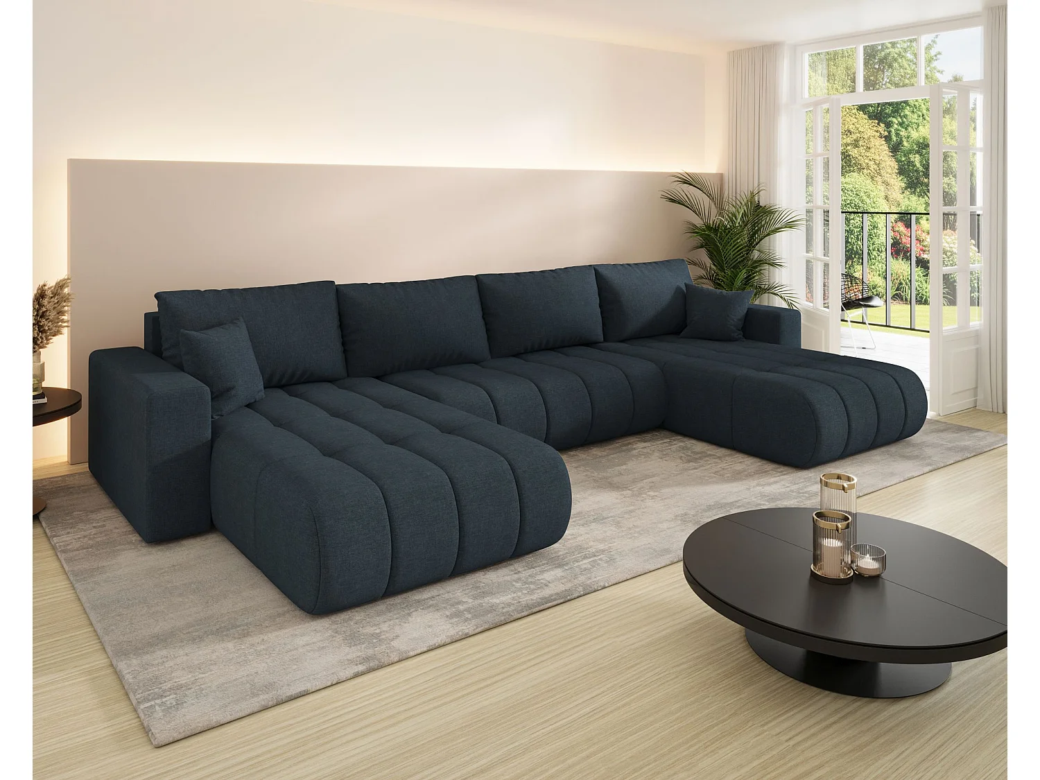 Canapé d’angle BEDANTE avec fonction de couchage MILO U PREMIUM Wind 77