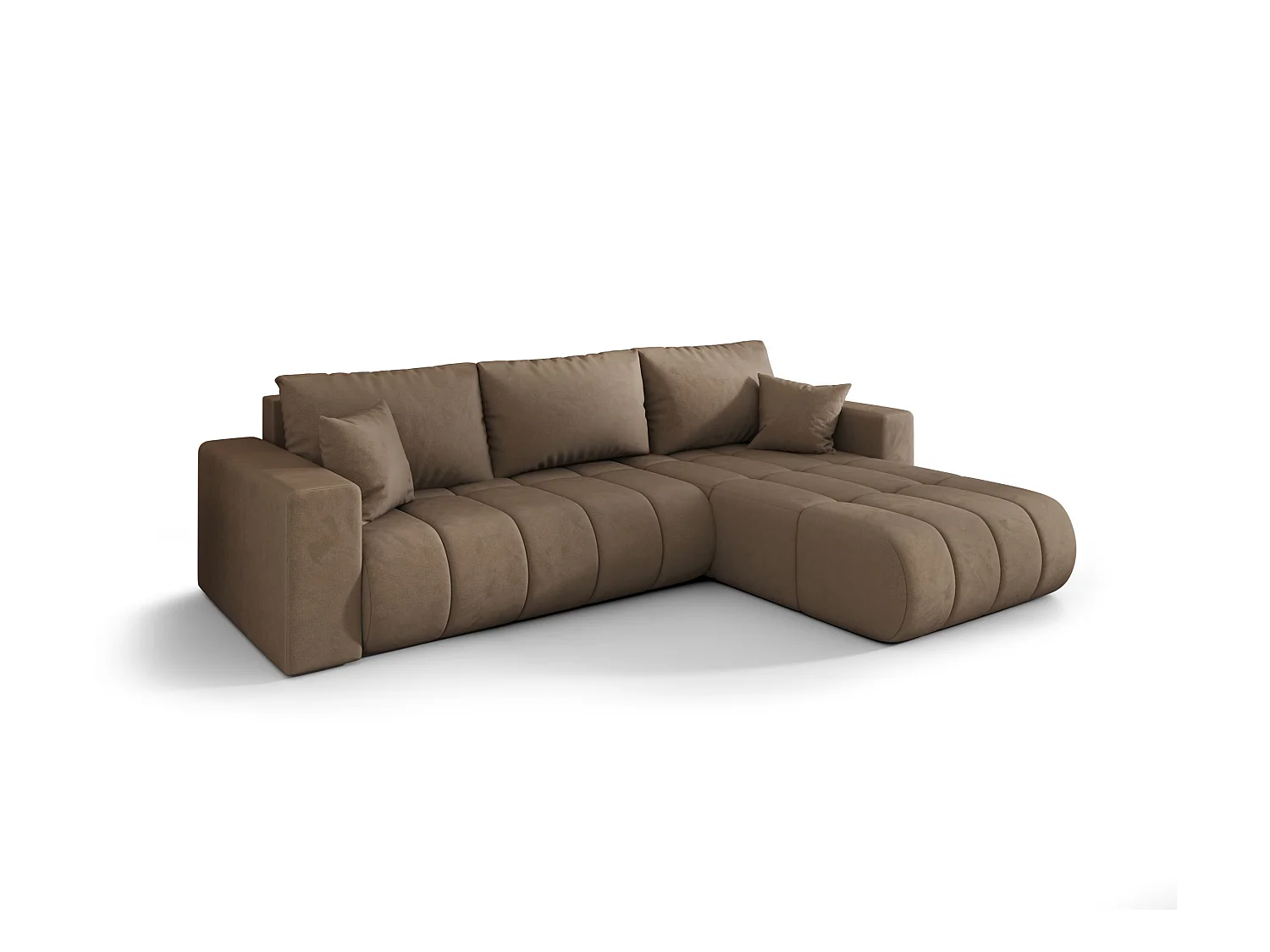 Canapé d’angle BEDANTE MILO PREMIUM L Monolith 09 avec fonction de couchage côté droit