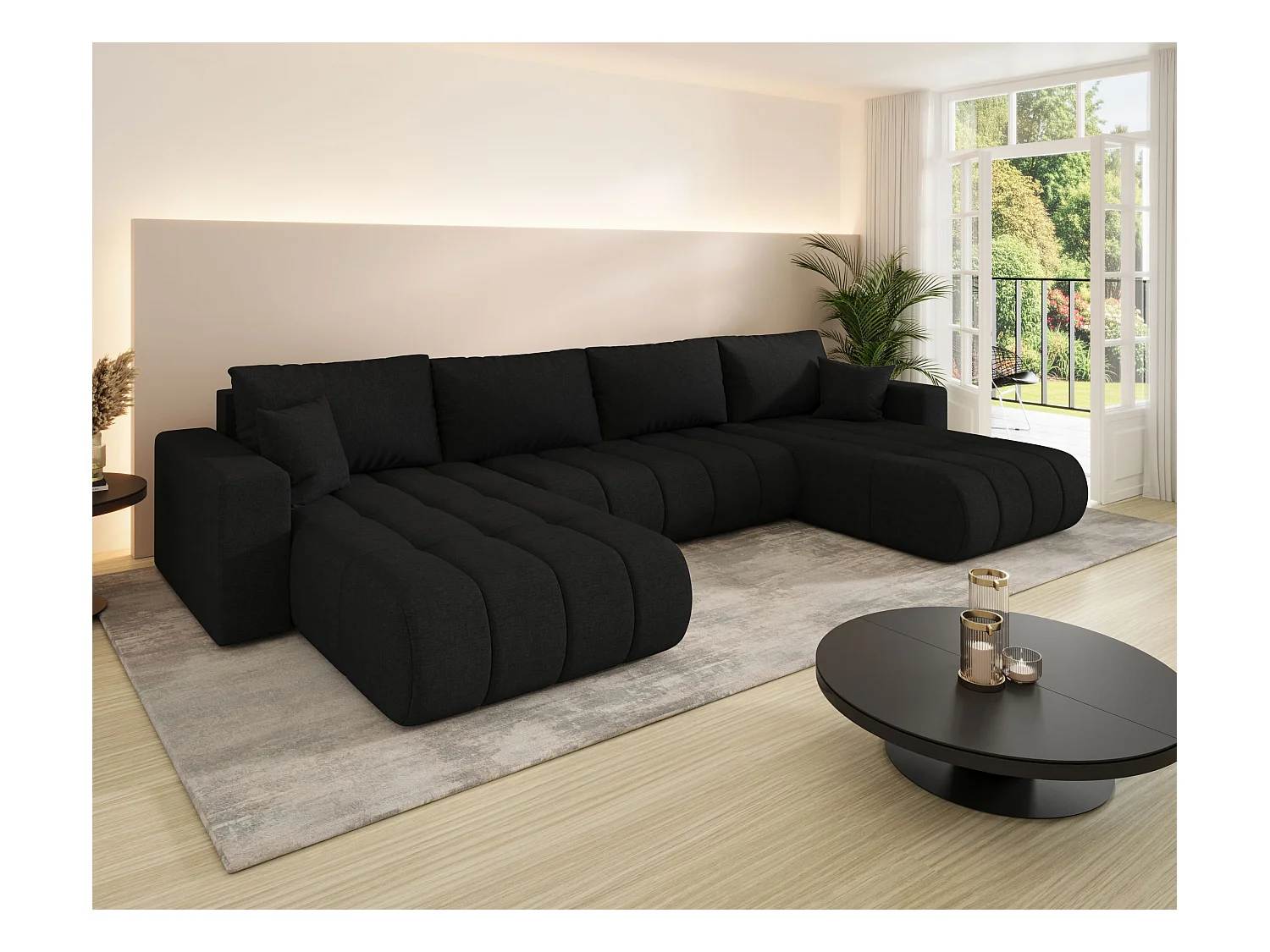 Canapé d’angle BEDANTE avec fonction de couchage MILO U PREMIUM Wind 99