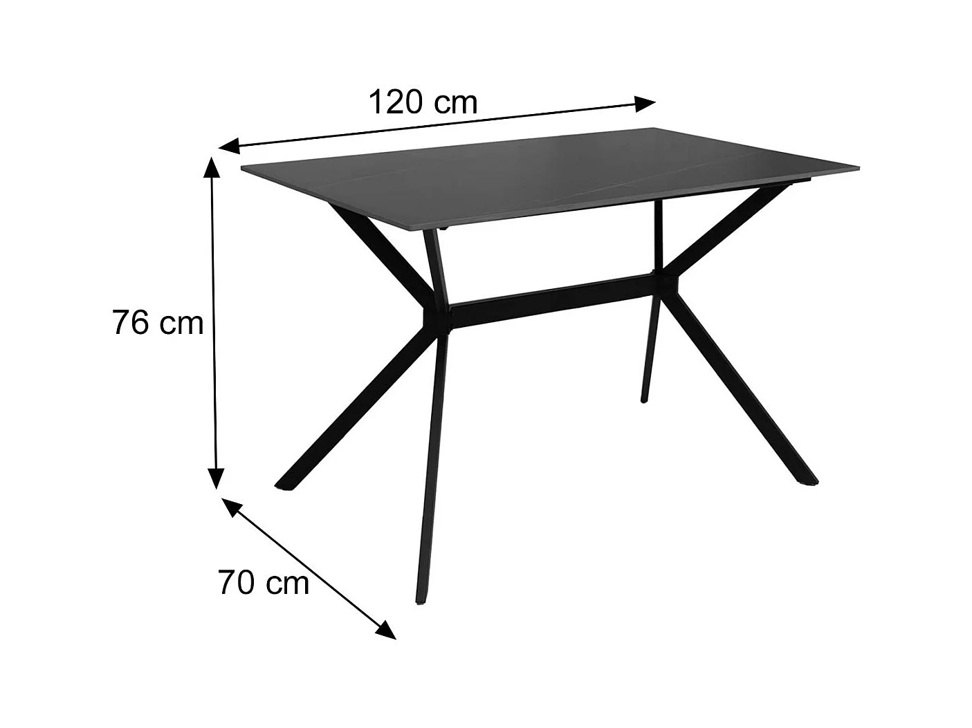 Esszimmertisch MCW-O58, Schwarz-gold