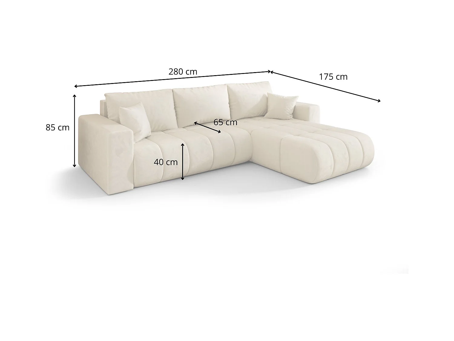 BEDANTE Ecksofa mit Schlaffunktion MILO PREMIUM L Monolith 97 Links