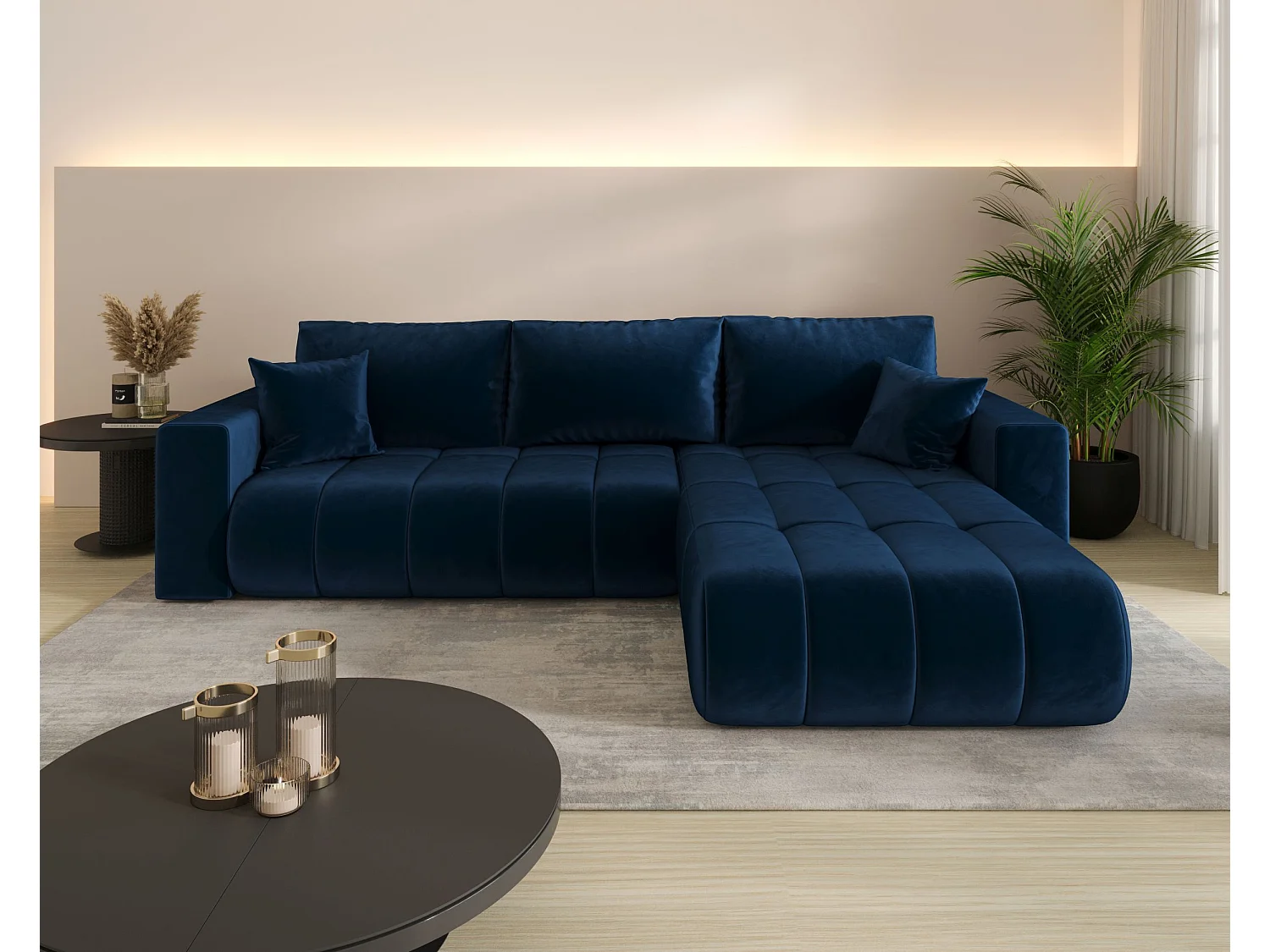 Narożnik BEDANTE MILO PREMIUM L Monolith 77 Prawy z funkcją spania Mebel łączący wygodę i nowoczesny design