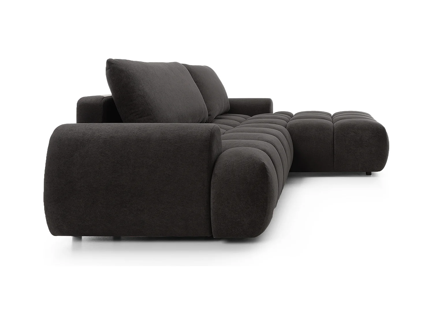 Emporius Valerio Ecksofa 280 cm - Schlafsofa mit Bettkasten, Rechts - Samt Schwarz (Gobi 18)