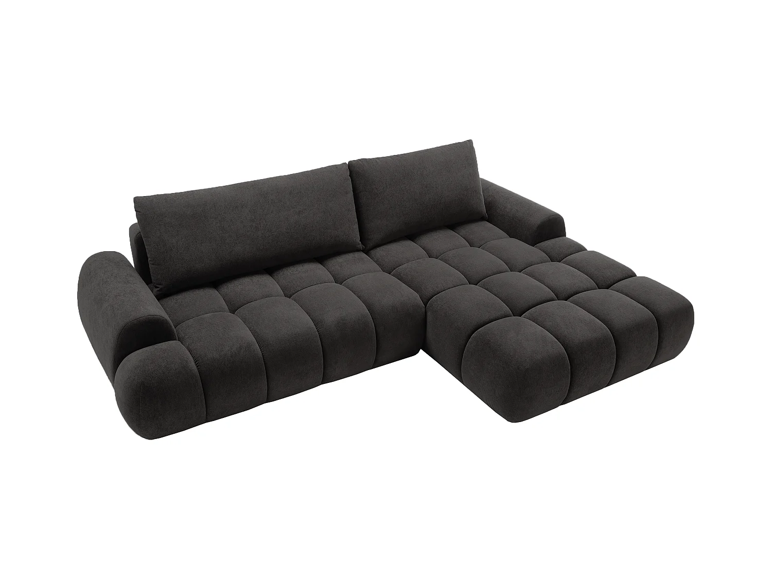 Emporius Valerio Ecksofa 280 cm - Schlafsofa mit Bettkasten, Rechts - Samt Schwarz (Gobi 18)