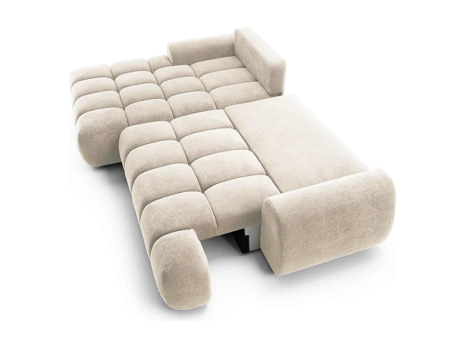 Emporius Valerio Canapé d'angle 280 cm - Canapé Convertible, Gauche - Velours Crème (Gobi 1)