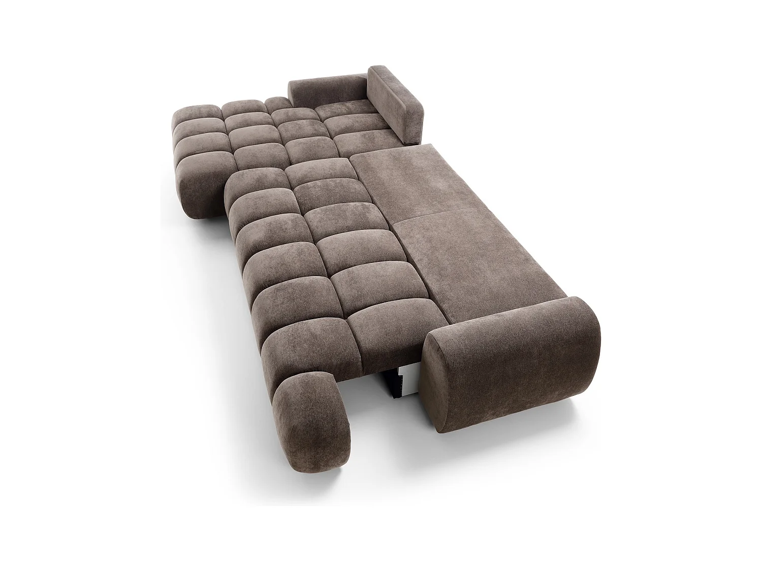Emporius Valerio Canapé d'angle Convertible - Canapé 340 cm, Gauche - Velours Brun (Ditra New 29)