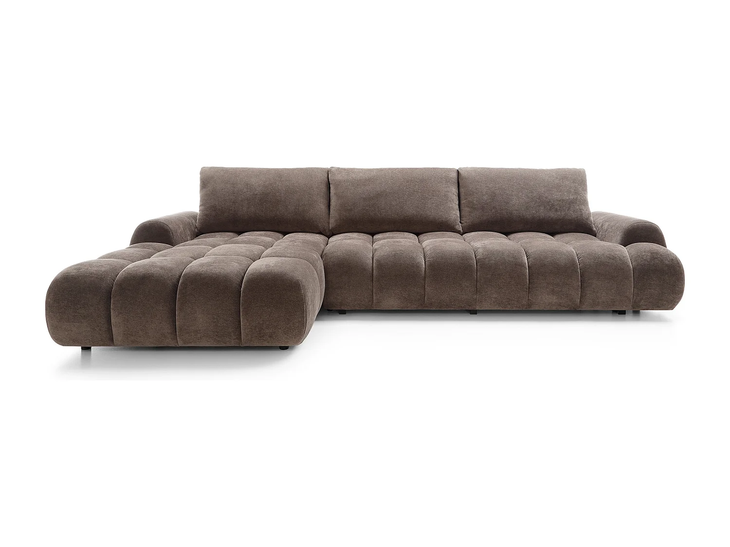 Emporius Valerio Hoekbank met bedlade - Slaapbank 340 cm , links - bruin (Ditra New 29)