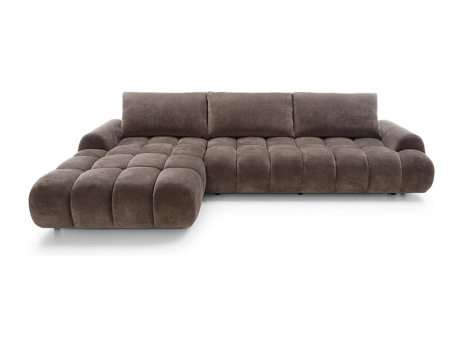Emporius Valerio Hoekbank met bedlade - Slaapbank 340 cm , links - bruin (Ditra New 29)
