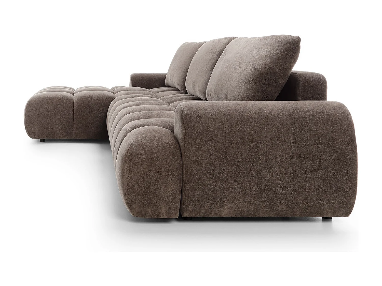 Emporius Valerio Hoekbank met bedlade - Slaapbank 340 cm , links - bruin (Ditra New 29)