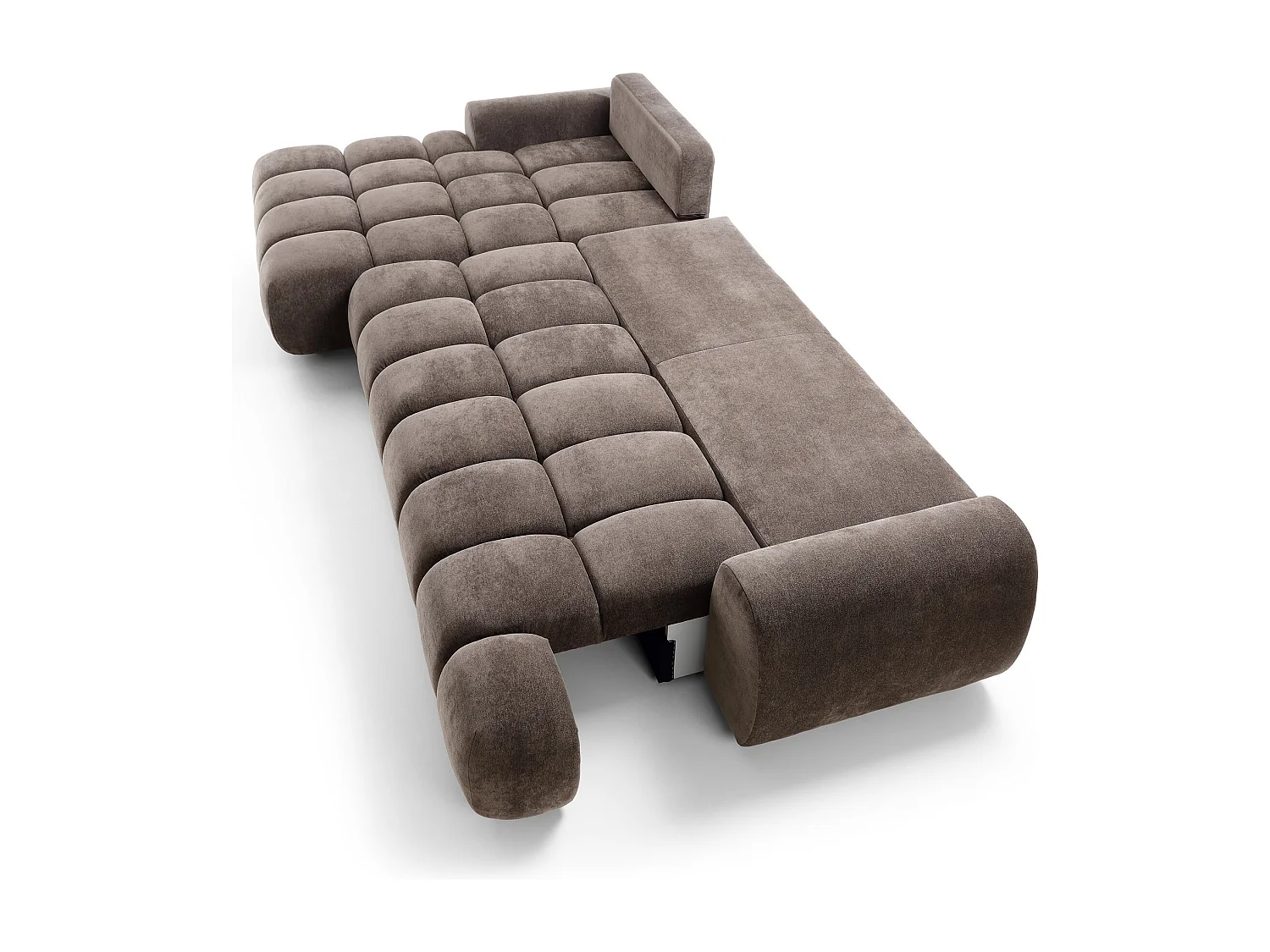 Emporius Valerio Hoekbank met bedlade - Slaapbank 340 cm , links - bruin (Ditra New 29)