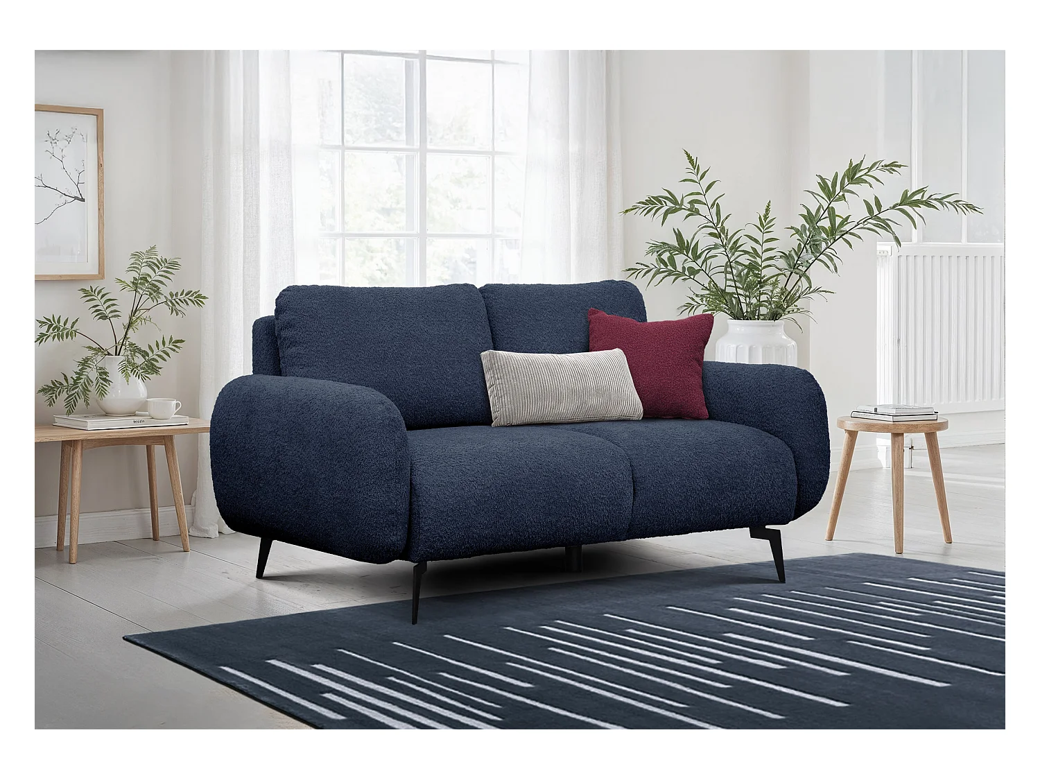 CANAPE FEBE 2 places, bleu marine